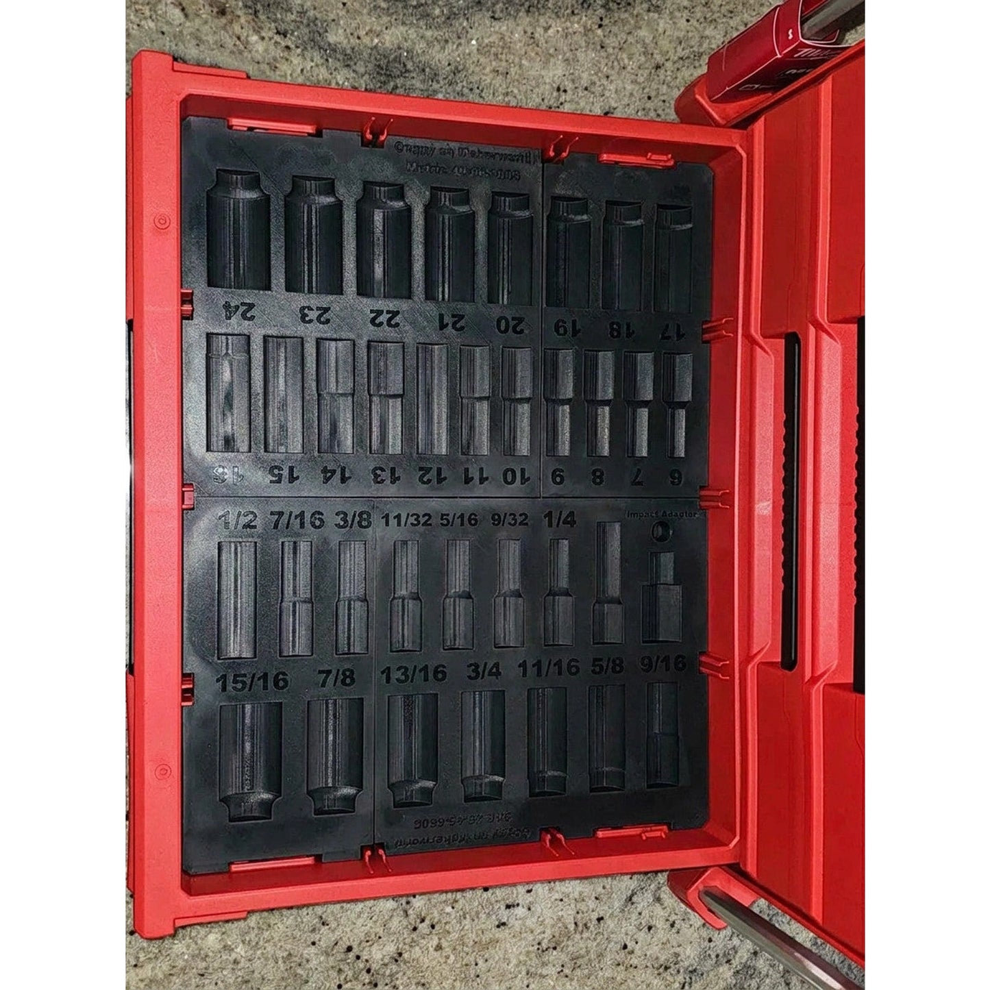 Fits Milwaukee 49-66-6805 36pc Socket Set PACKOUT Drawer Insert (Insert Only)
