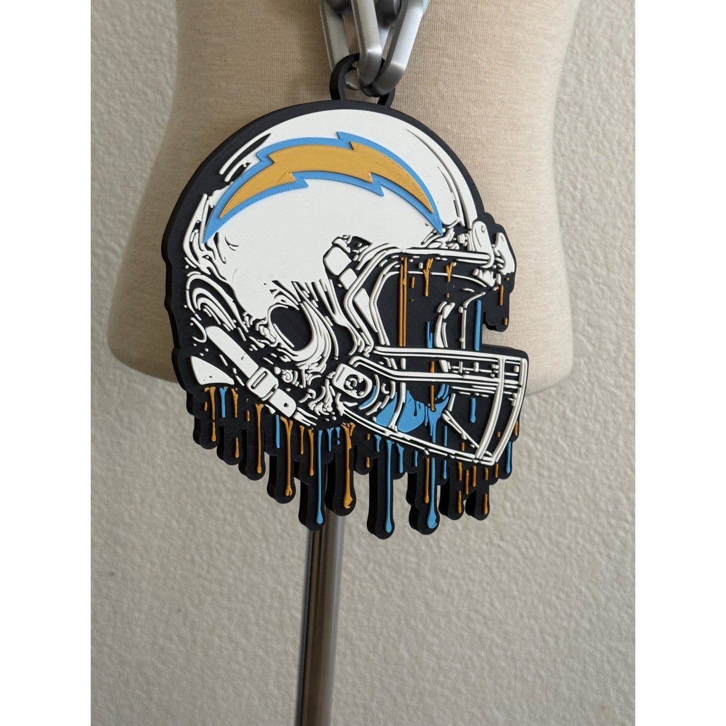 Los Angeles Chargers Helmet Drip, Oversized Necklace, Hype Chain 'Charger Power'