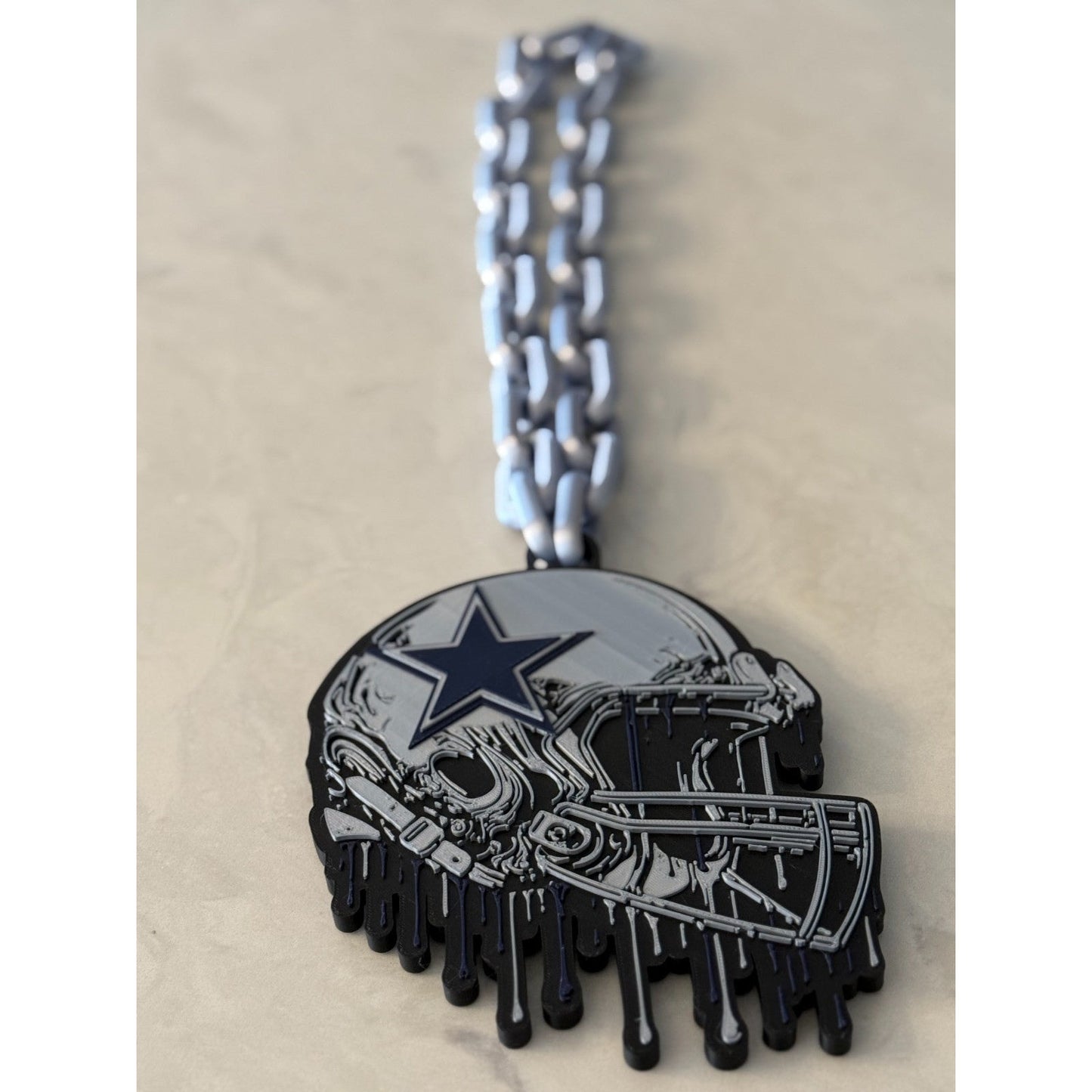 Dallas Cowboys Helmet Drip Hype Chain Necklace "How 'Bout Them Cowboys!"