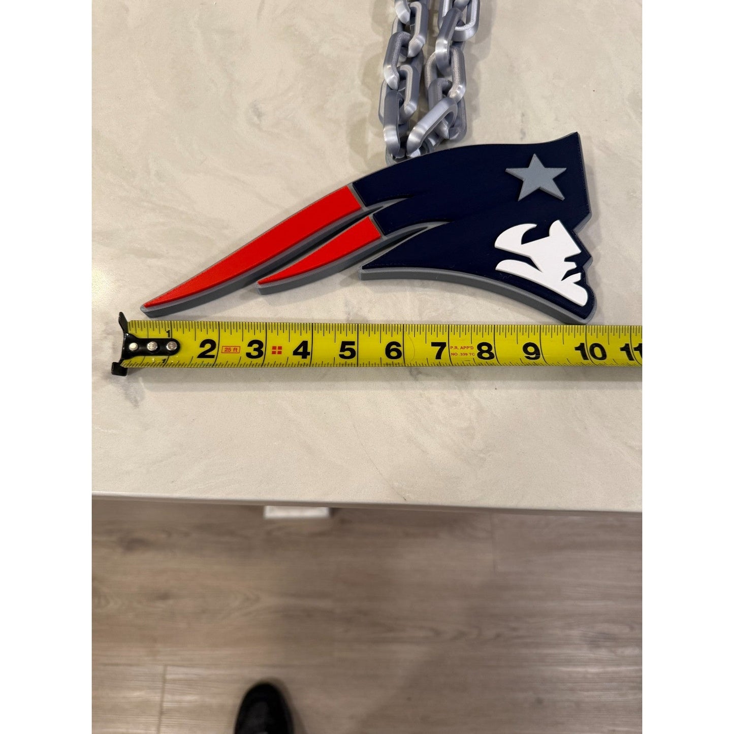 New England Patriots Oversized Hype Chain & Logo Pendant HandMade 3D Printed