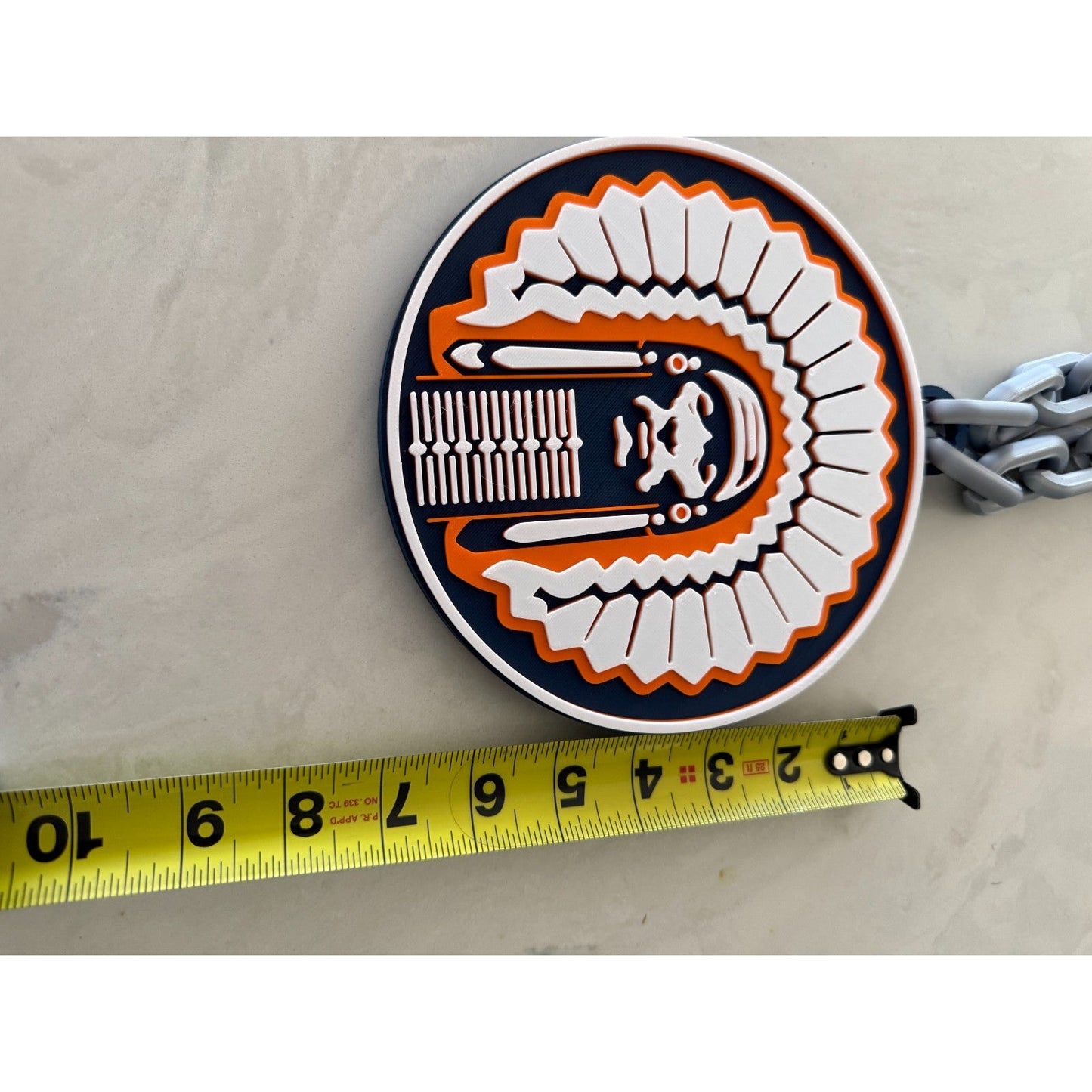 Illinois Fighting Illini  Logo Oversized Necklace, Pendant Chain