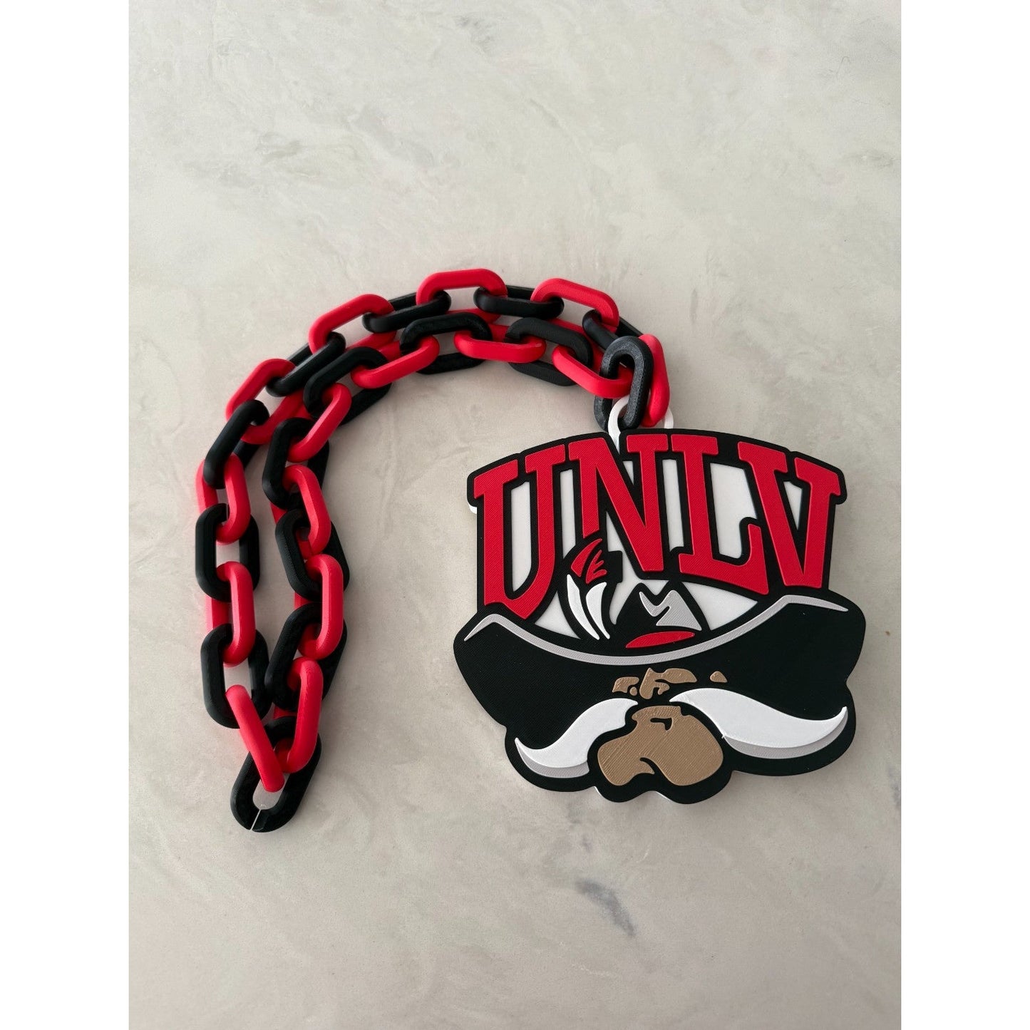 UNLV Rebels Logo Oversized Necklace, Pendant Chain "The Runnin' Rebels"