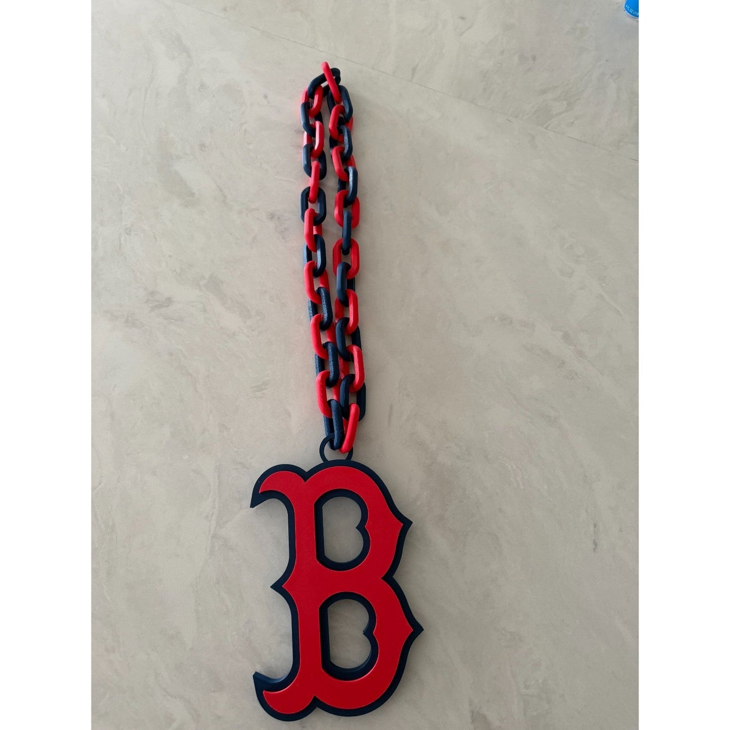 Boston Red Sox Oversized Logo Fan Pendant and Chain Handmade 3D