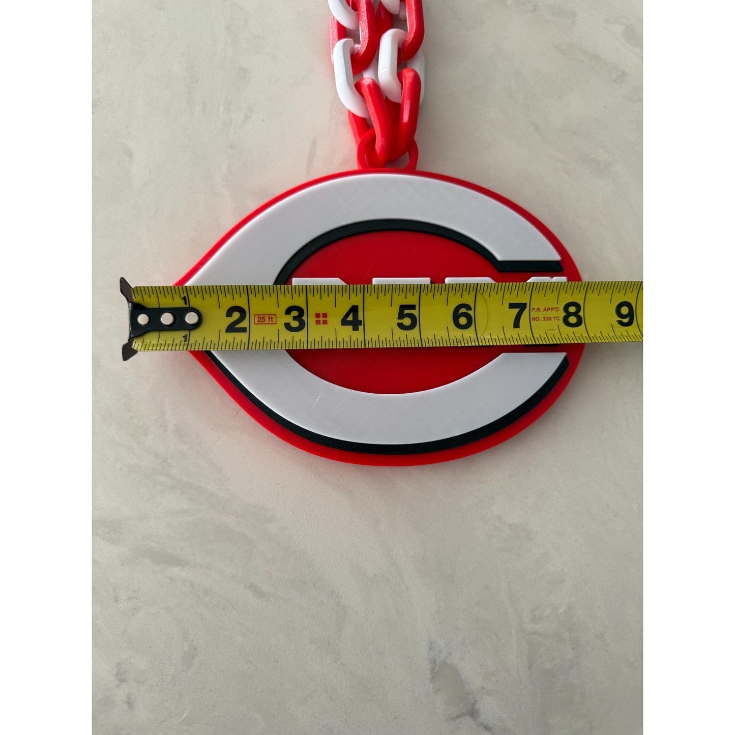 Cincinnati Reds Oversized Fan Logo Necklace Pendant 3D Printed
