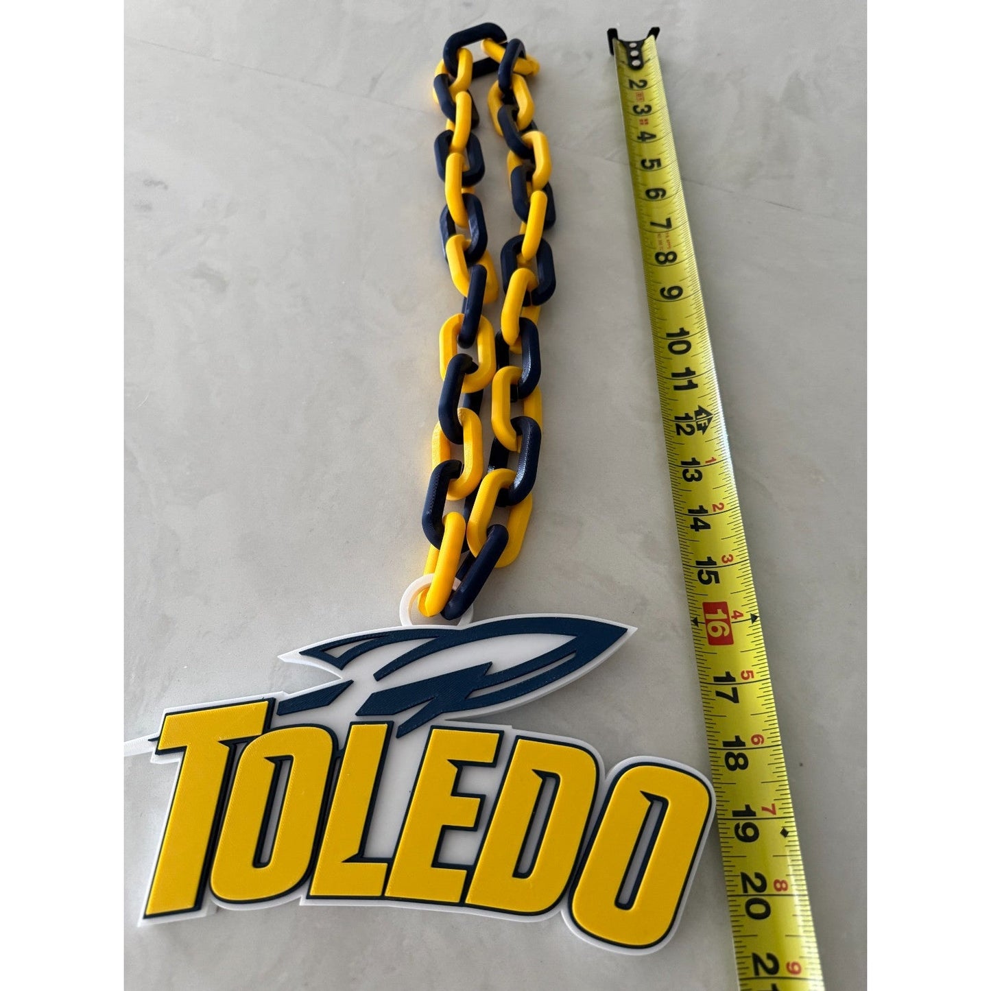 Toledo Rockets Logo Oversized Necklace, Pendant Chain,Show Your Rocket Pride