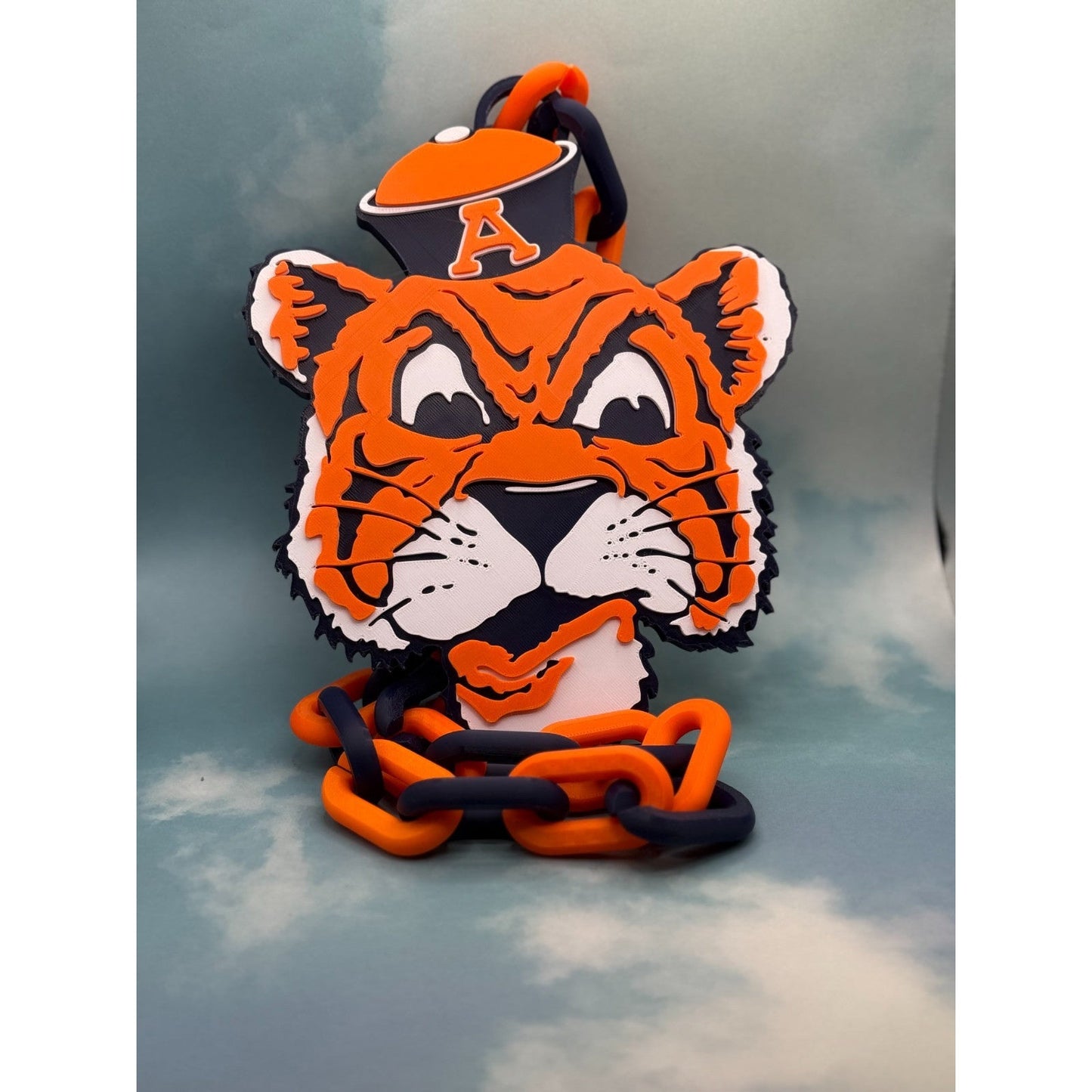 Auburn Tigers Retro Logo Oversized Necklace, Hype Chain “War Eagle”