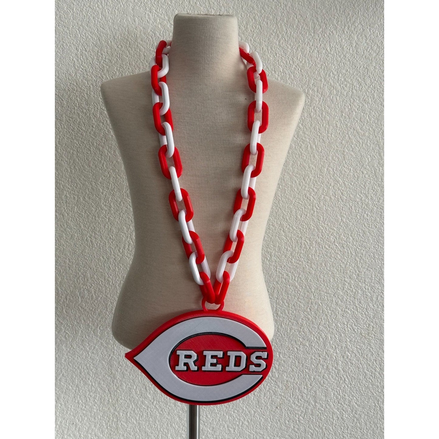 Cincinnati Reds Oversized Fan Logo Necklace Pendant 3D Printed