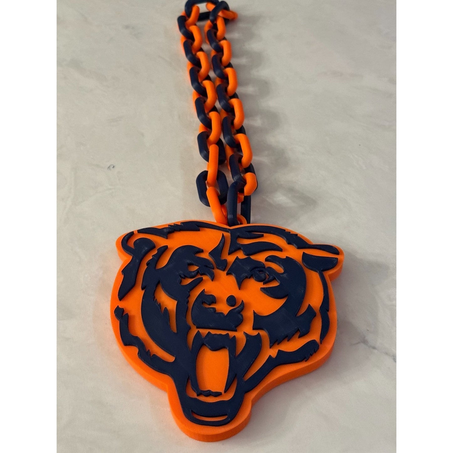 "Chicago Bears Oversized Logo chain necklace Support "Bears Nation "