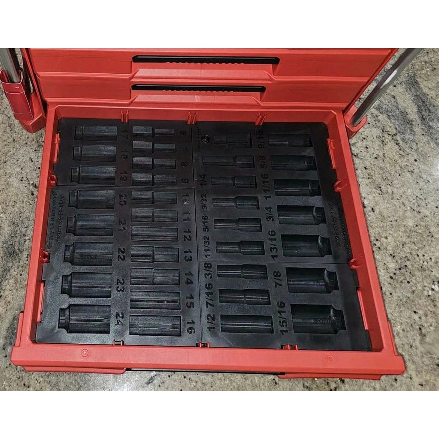 Fits Milwaukee 49-66-6805 36pc Socket Set PACKOUT Drawer Insert (Insert Only)