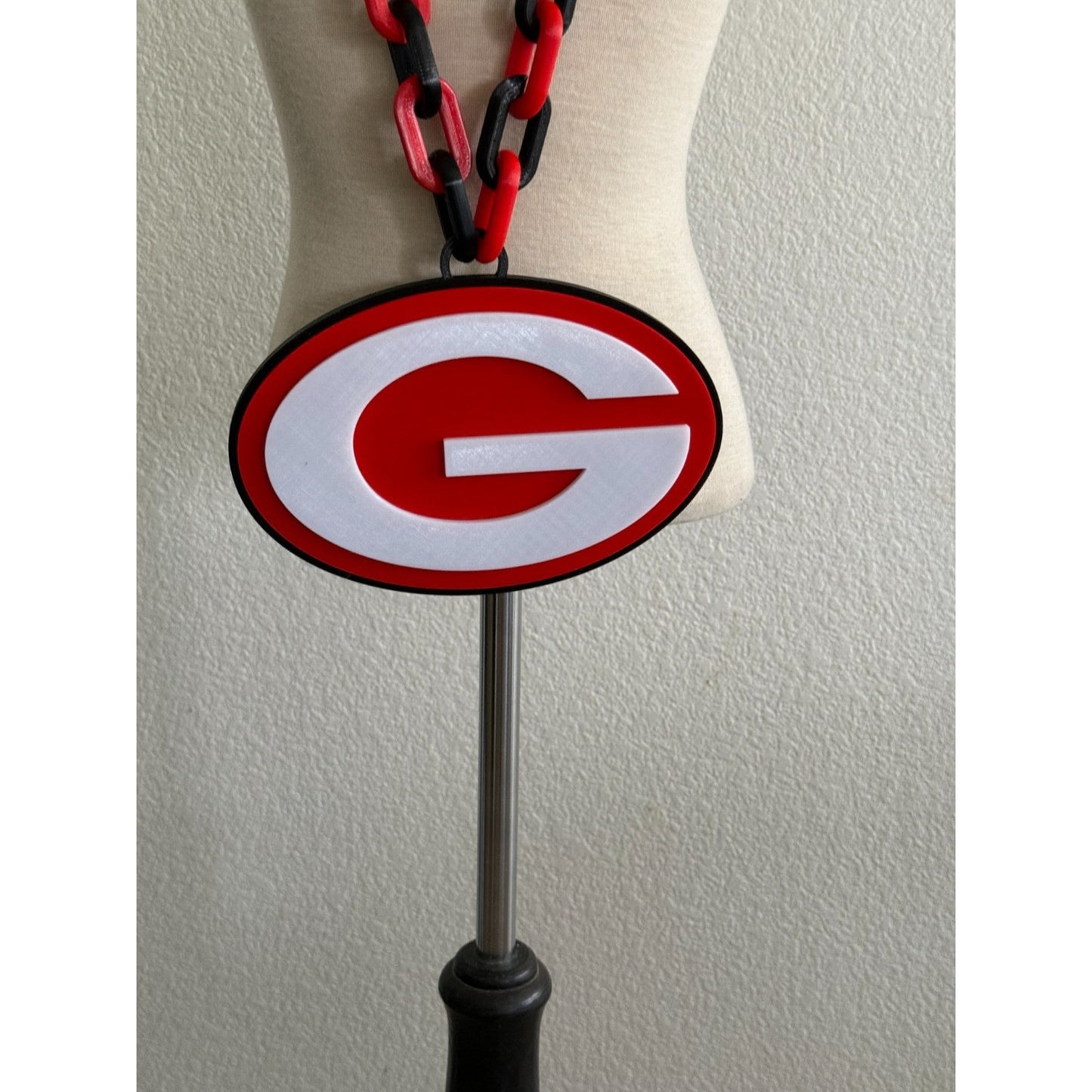 Georgia Bulldogs Logo Oversized Fan Necklace Pendant Chain