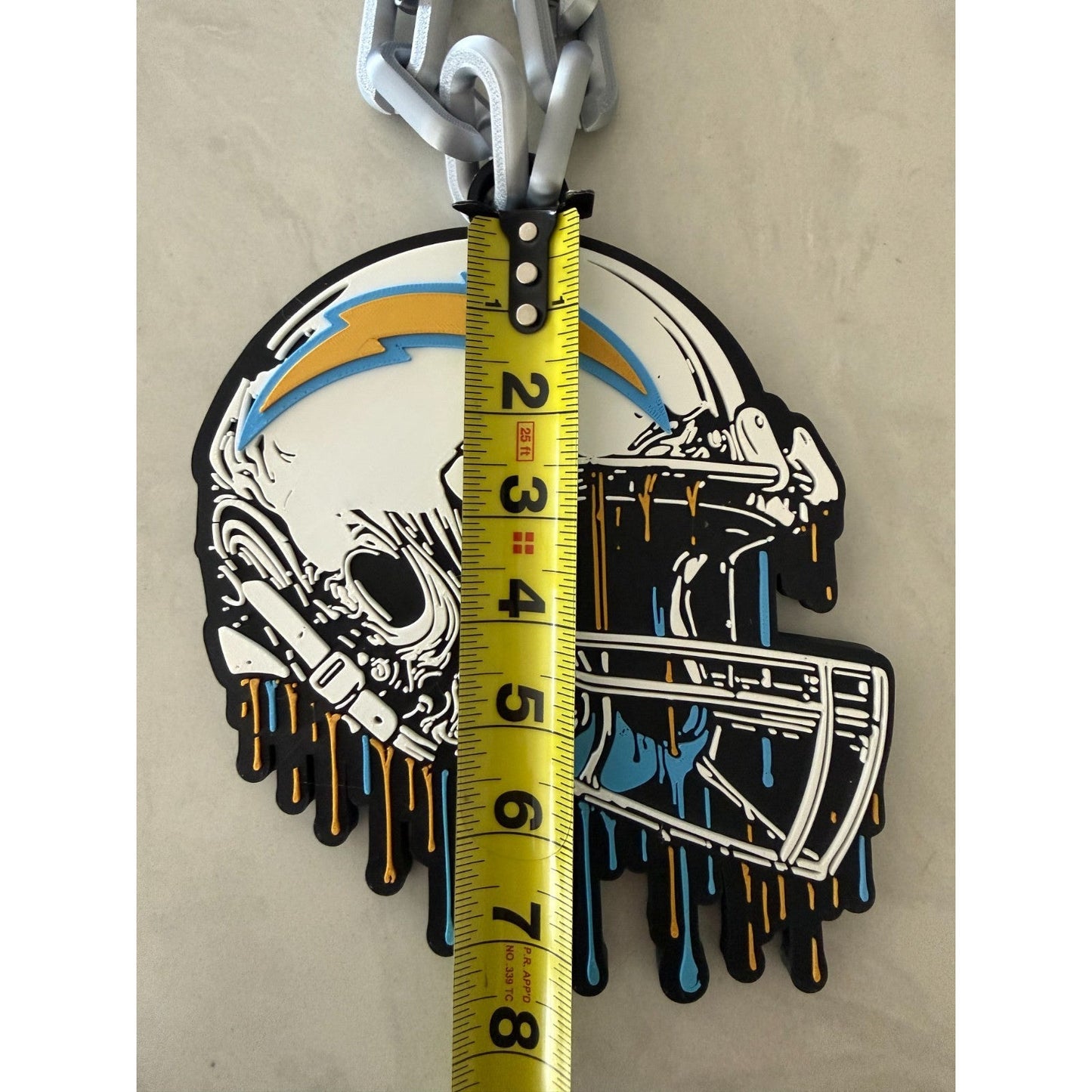 Los Angeles Chargers Helmet Drip, Oversized Necklace, Hype Chain 'Charger Power'