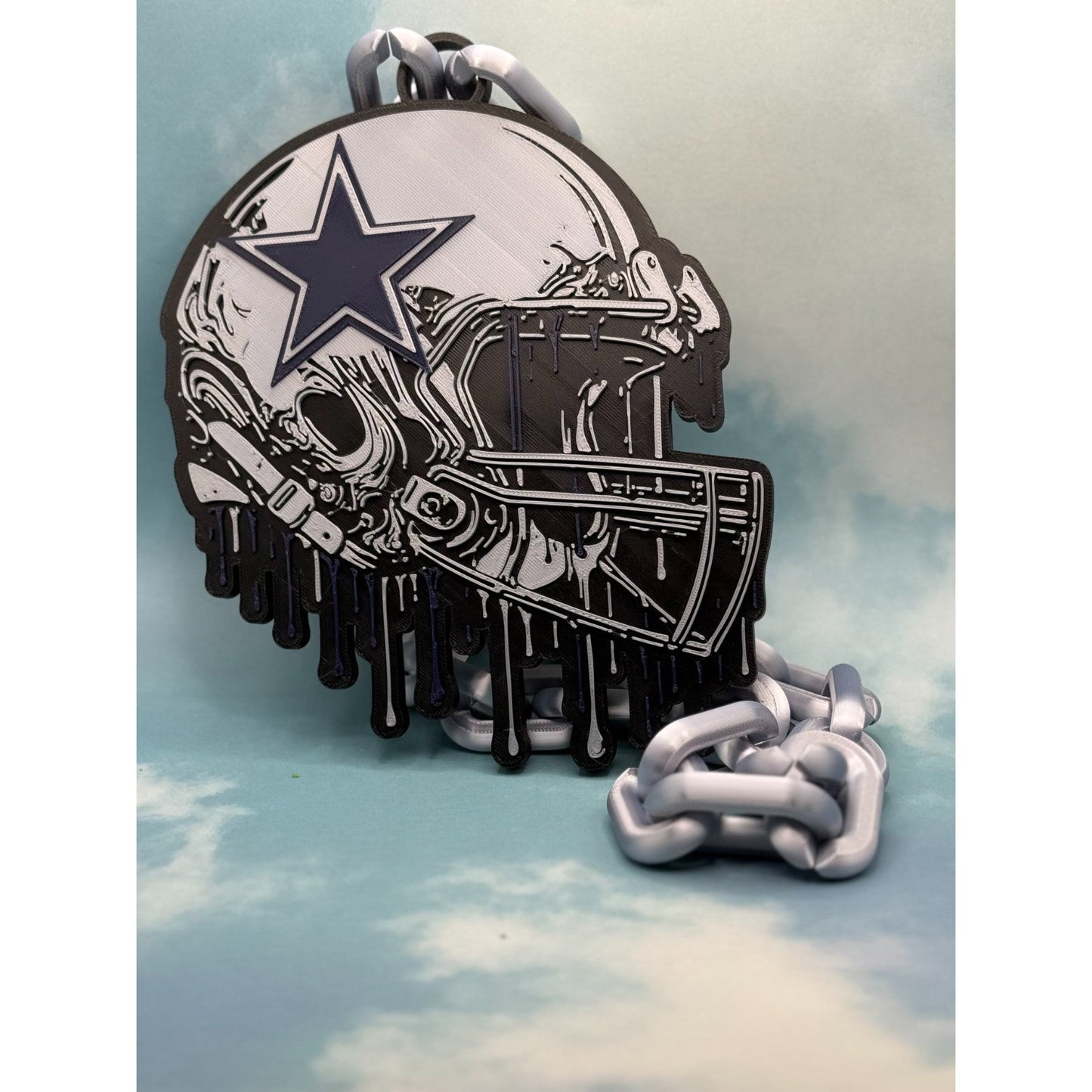 Dallas Cowboys Helmet Drip Hype Chain Necklace "How 'Bout Them Cowboys!"