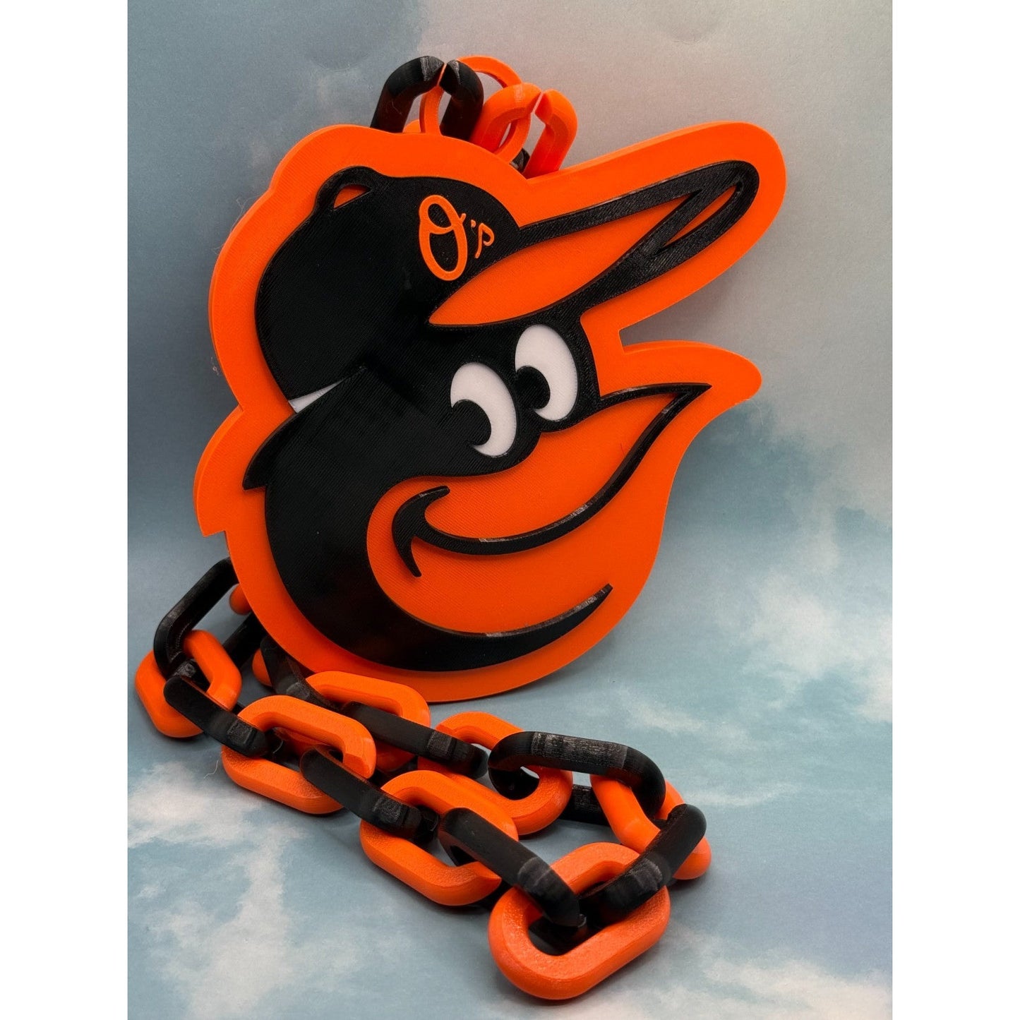 Baltimore Orioles Oversized Logo Pendant And Chain Necklace