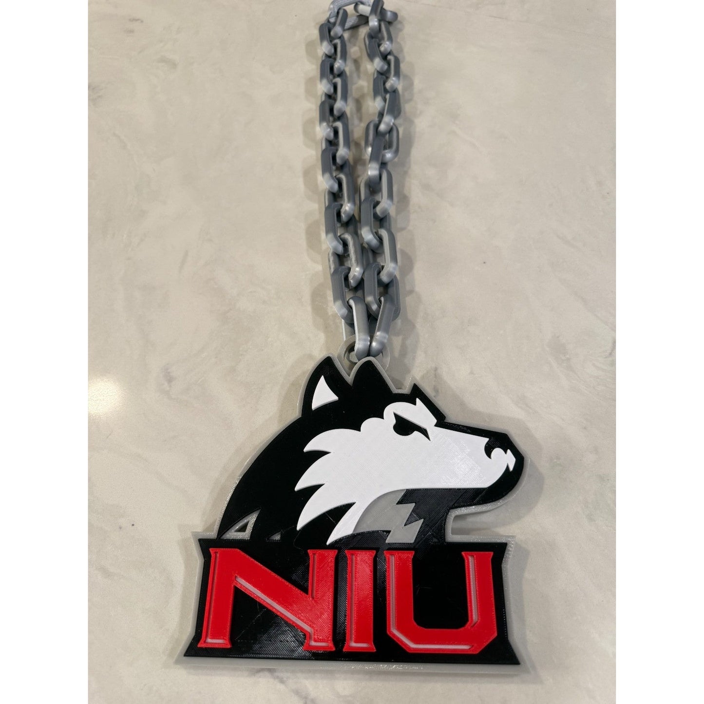Northern Illinois Huskies Logo Oversized Necklace, Pendant Chain