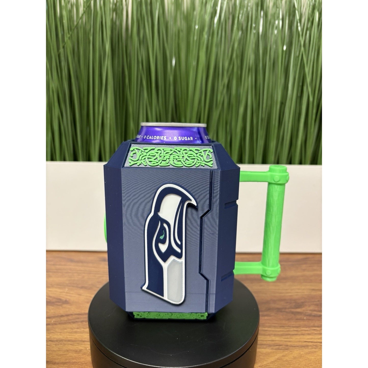 3D Printed Seattle Seahawks Can Holder Koozie - Fits 12oz Cans