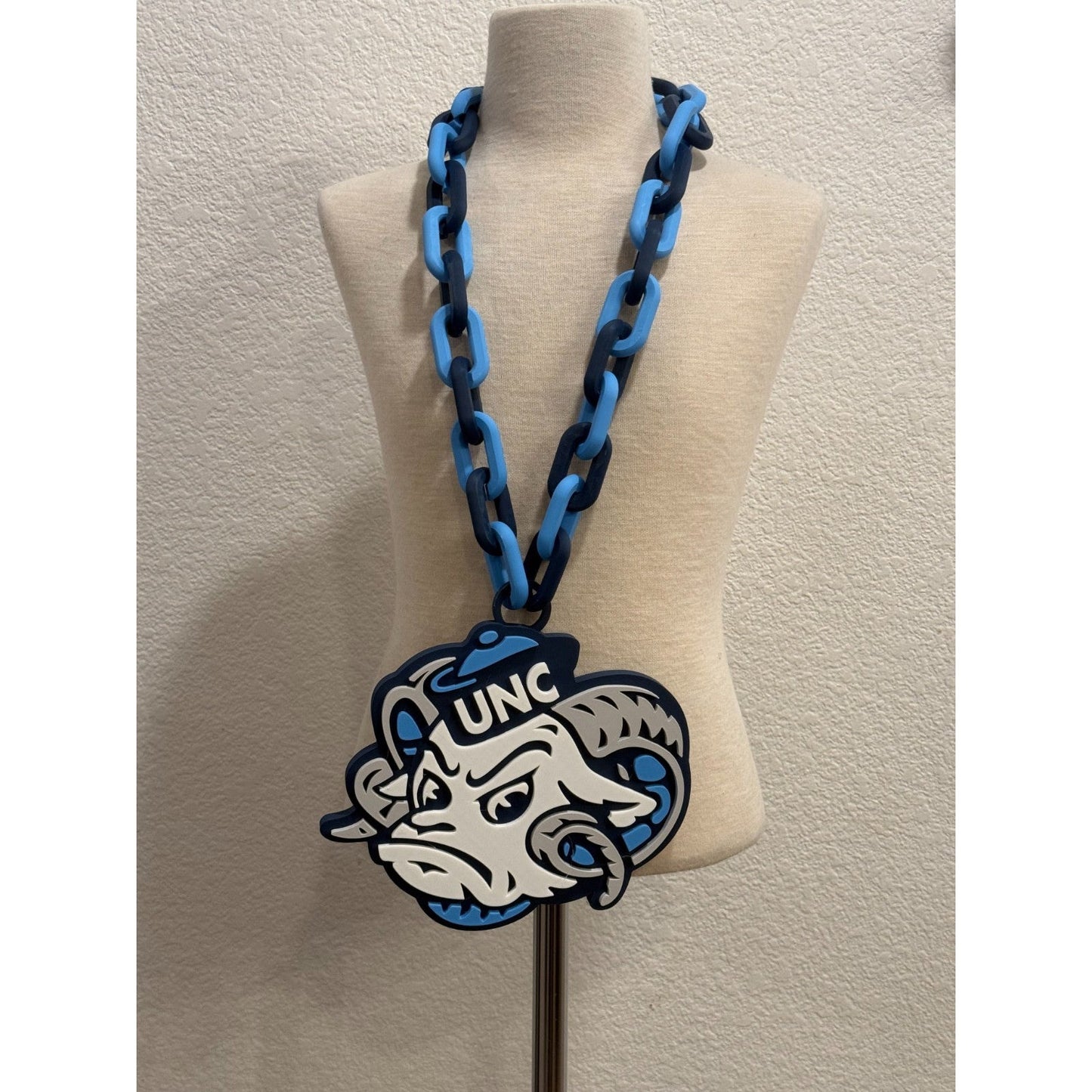North Carolina Tar Heels Logo Oversized Necklace, Pendant Chain “UNCommon”
