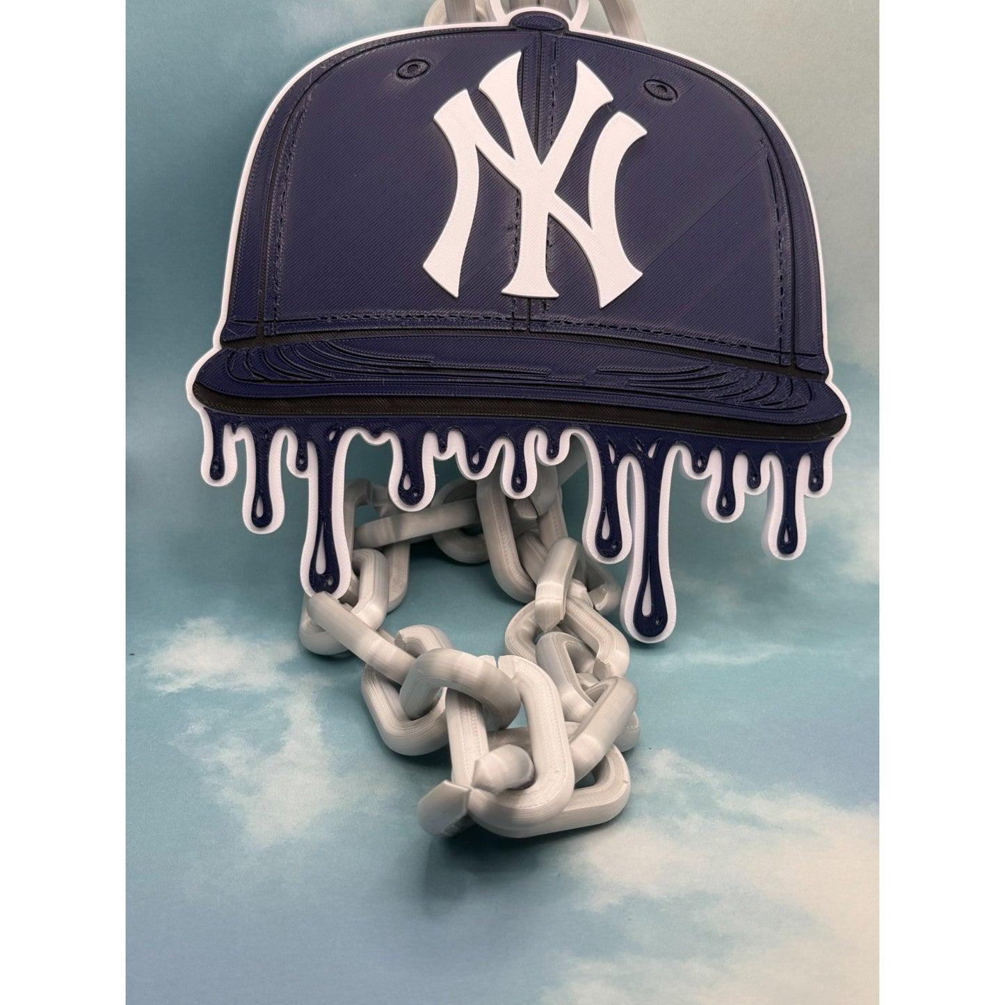 New York Yankees Drip Cap Necklace, Hype Chain Join "the Bleacher Creature,