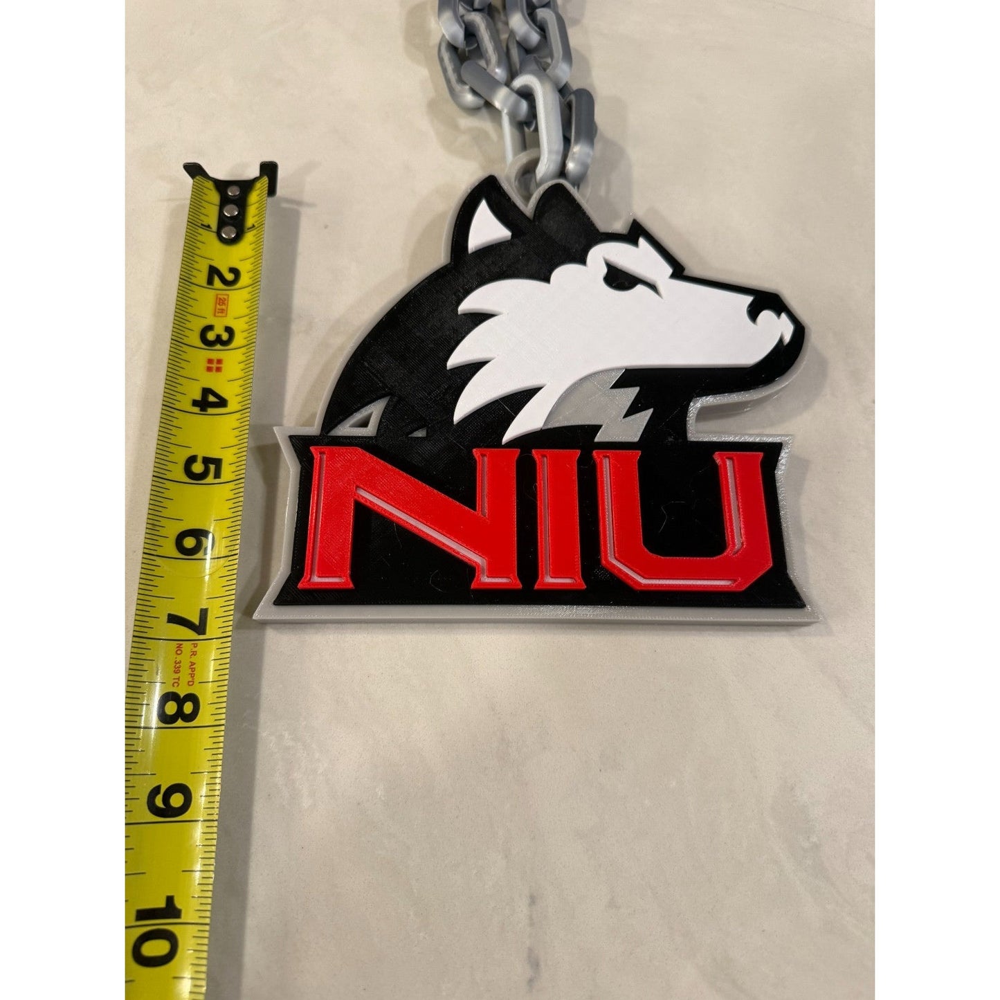 Northern Illinois Huskies Logo Oversized Necklace, Pendant Chain