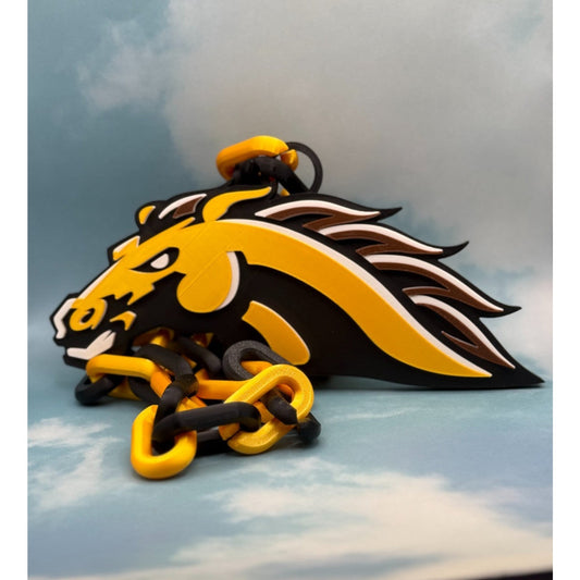 Western Michigan Broncos Logo Oversized Necklace, Pendant Chain,"Row the Boat"