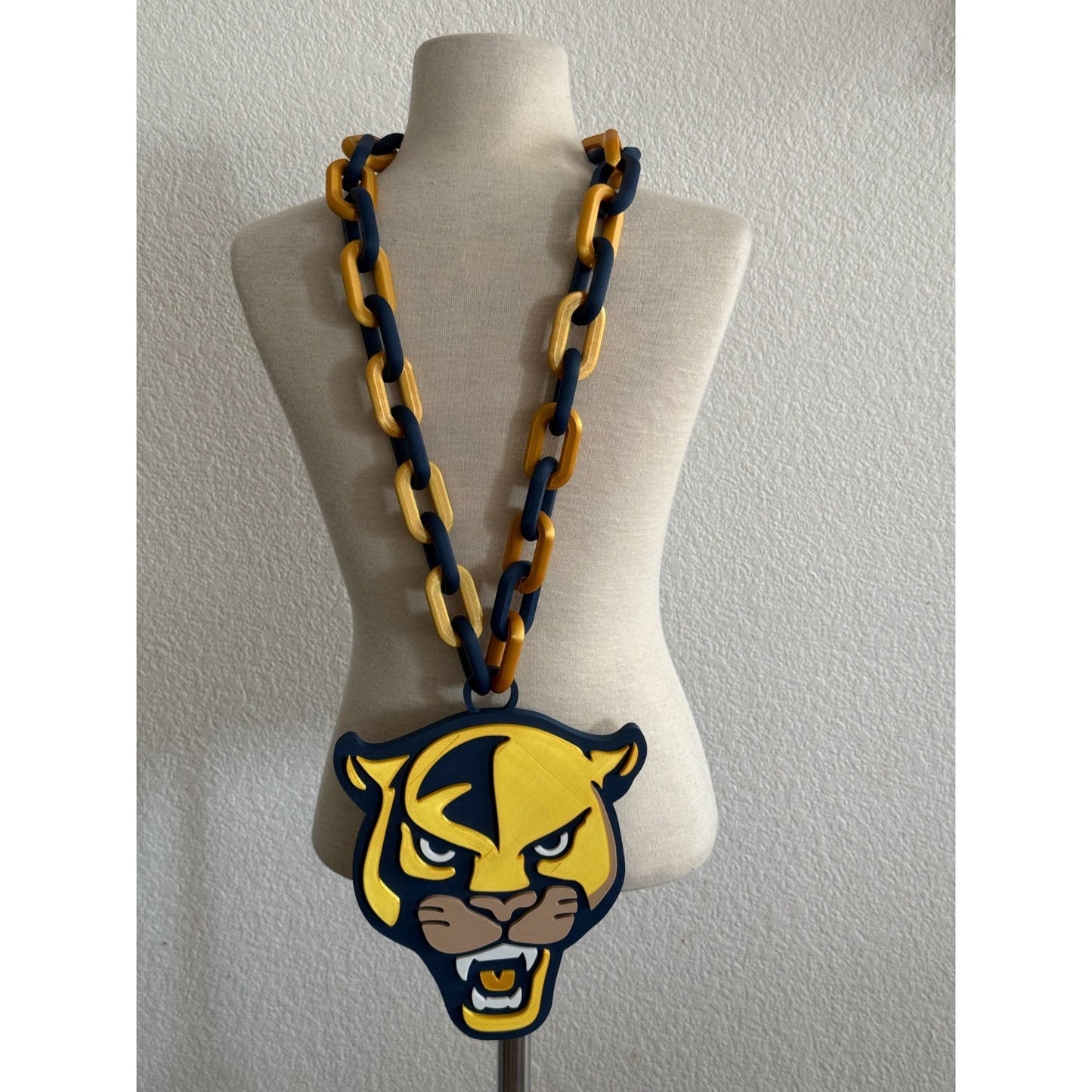 FIU Florida International Panthers Logo Oversized Necklace Pendant Chain 3D