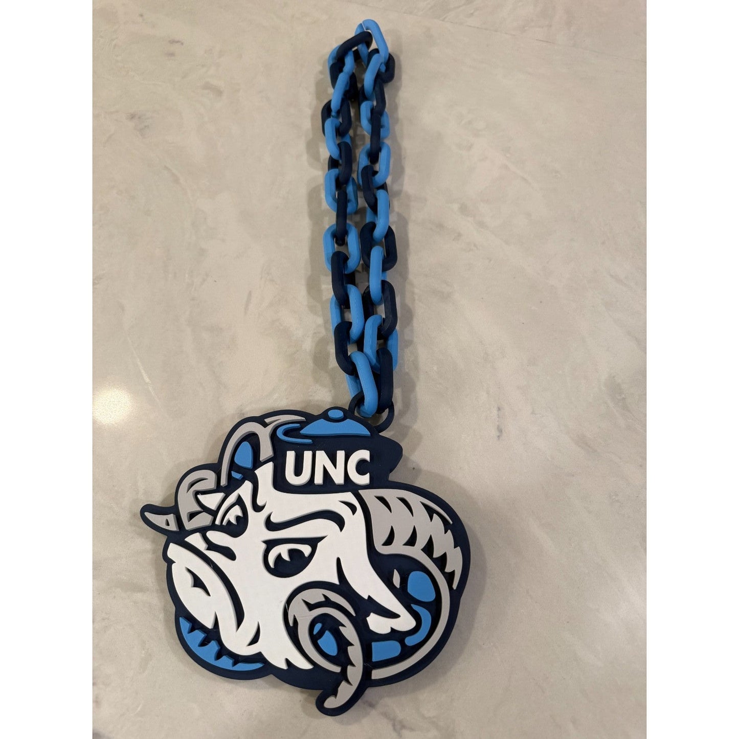 North Carolina Tar Heels Logo Oversized Necklace, Pendant Chain “UNCommon”