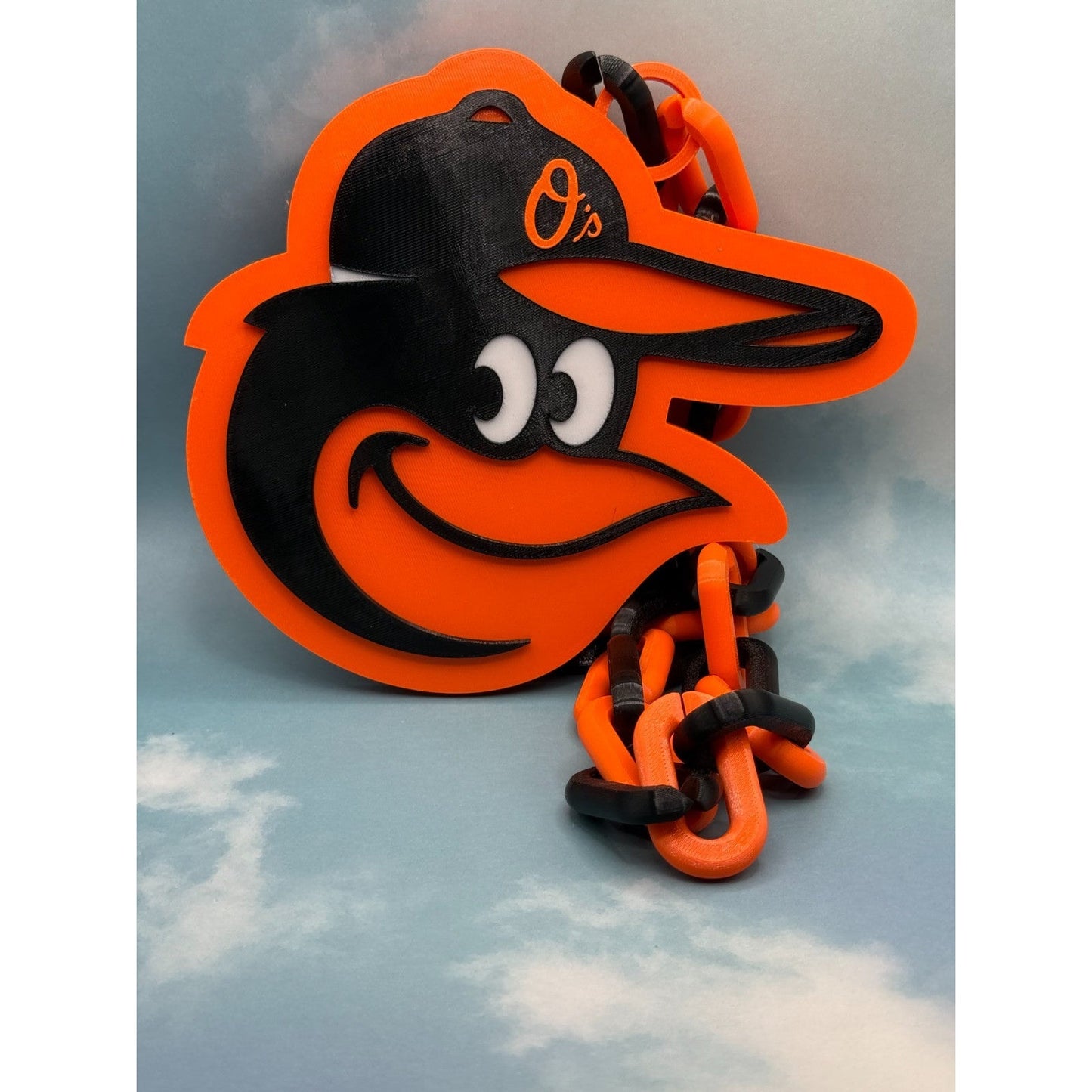 Baltimore Orioles Oversized Logo Pendant And Chain Necklace