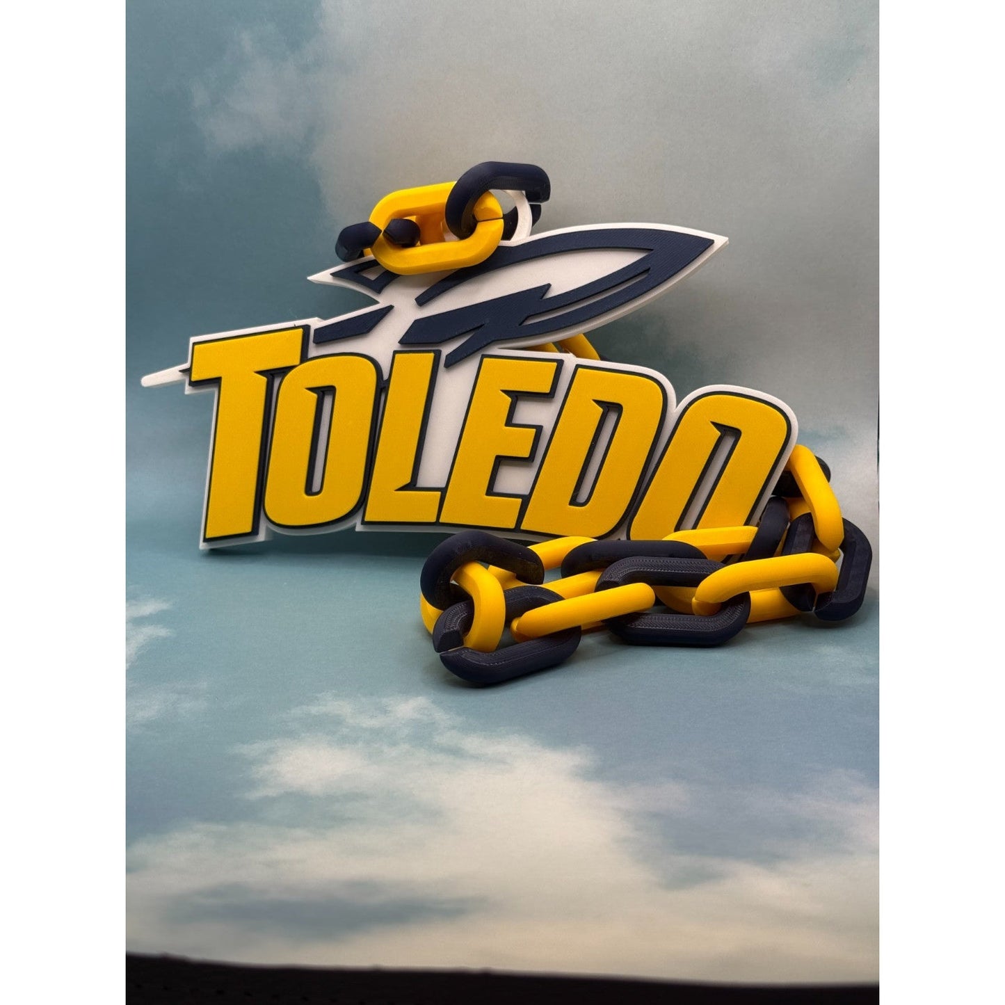 Toledo Rockets Logo Oversized Necklace, Pendant Chain,Show Your Rocket Pride