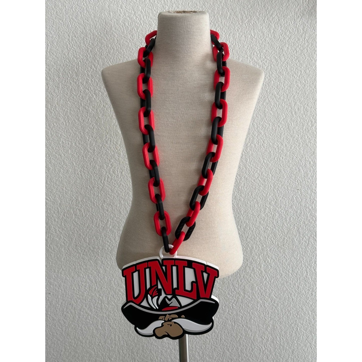 UNLV Rebels Logo Oversized Necklace, Pendant Chain "The Runnin' Rebels"