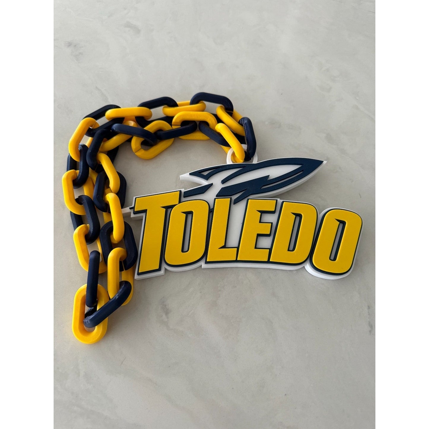 Toledo Rockets Logo Oversized Necklace, Pendant Chain,Show Your Rocket Pride