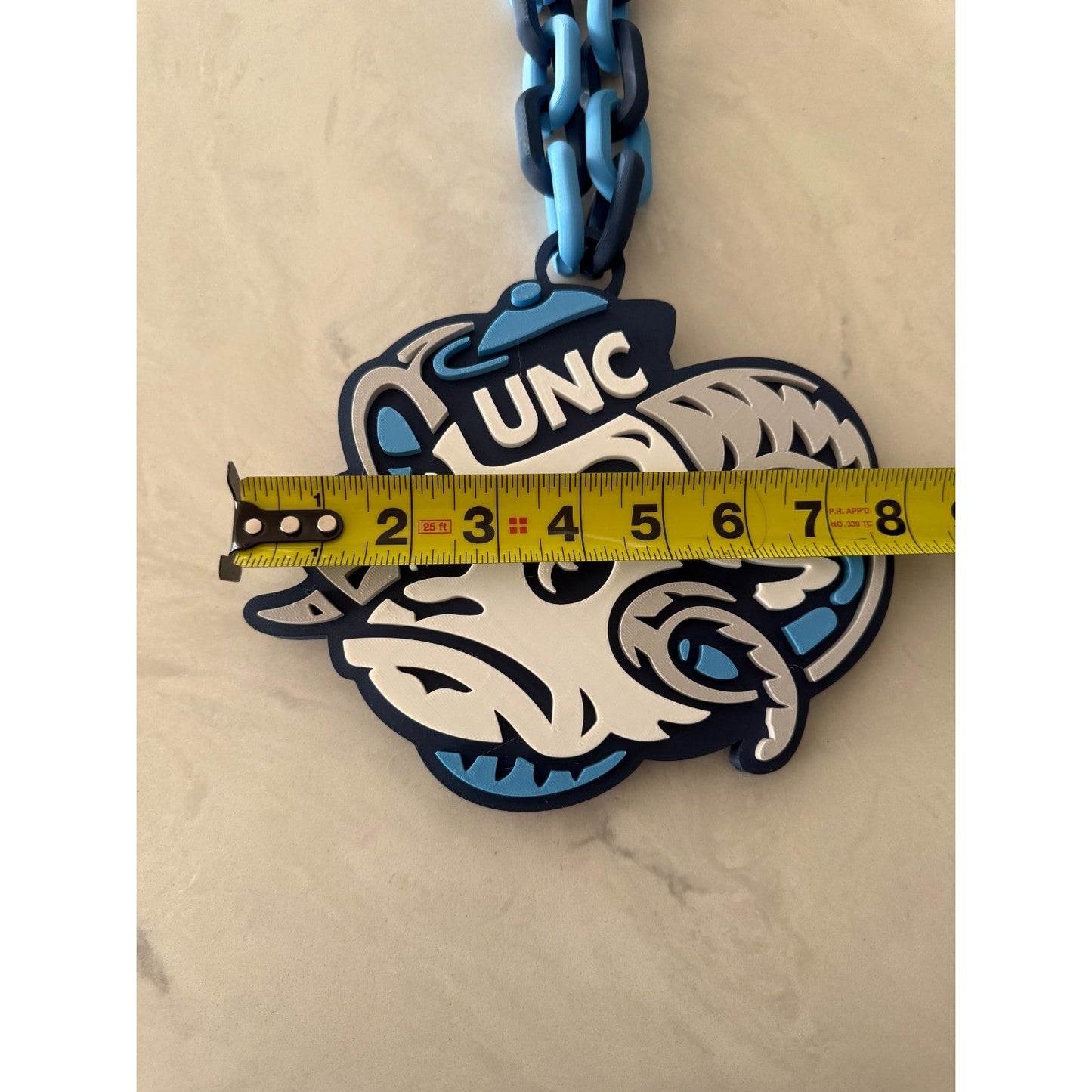 North Carolina Tar Heels Logo Oversized Necklace, Pendant Chain “UNCommon”