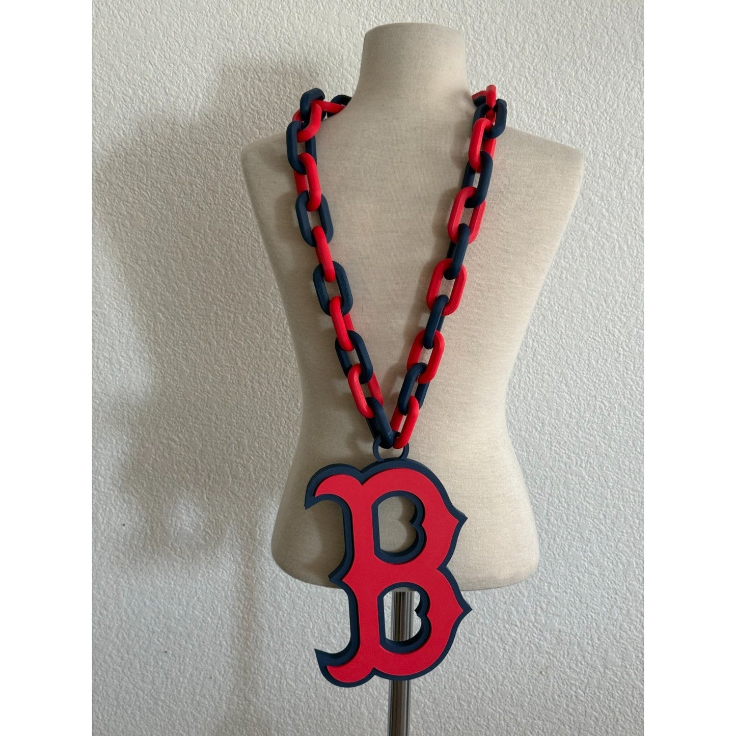Boston Red Sox Oversized Logo Fan Pendant and Chain Handmade 3D