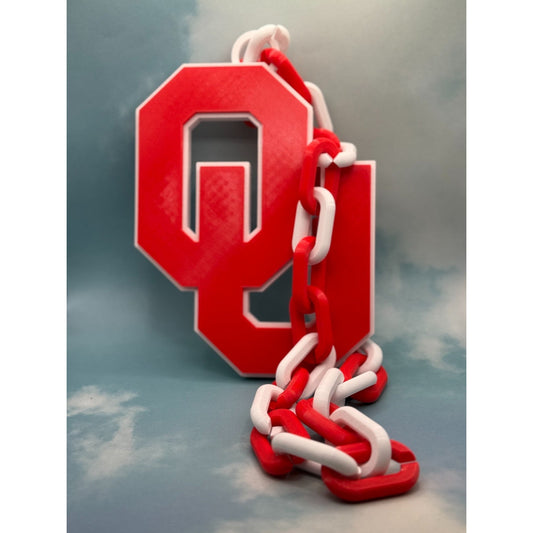 Oklahoma Sooners Logo Oversized Necklace Chain "Boomer Sooner"