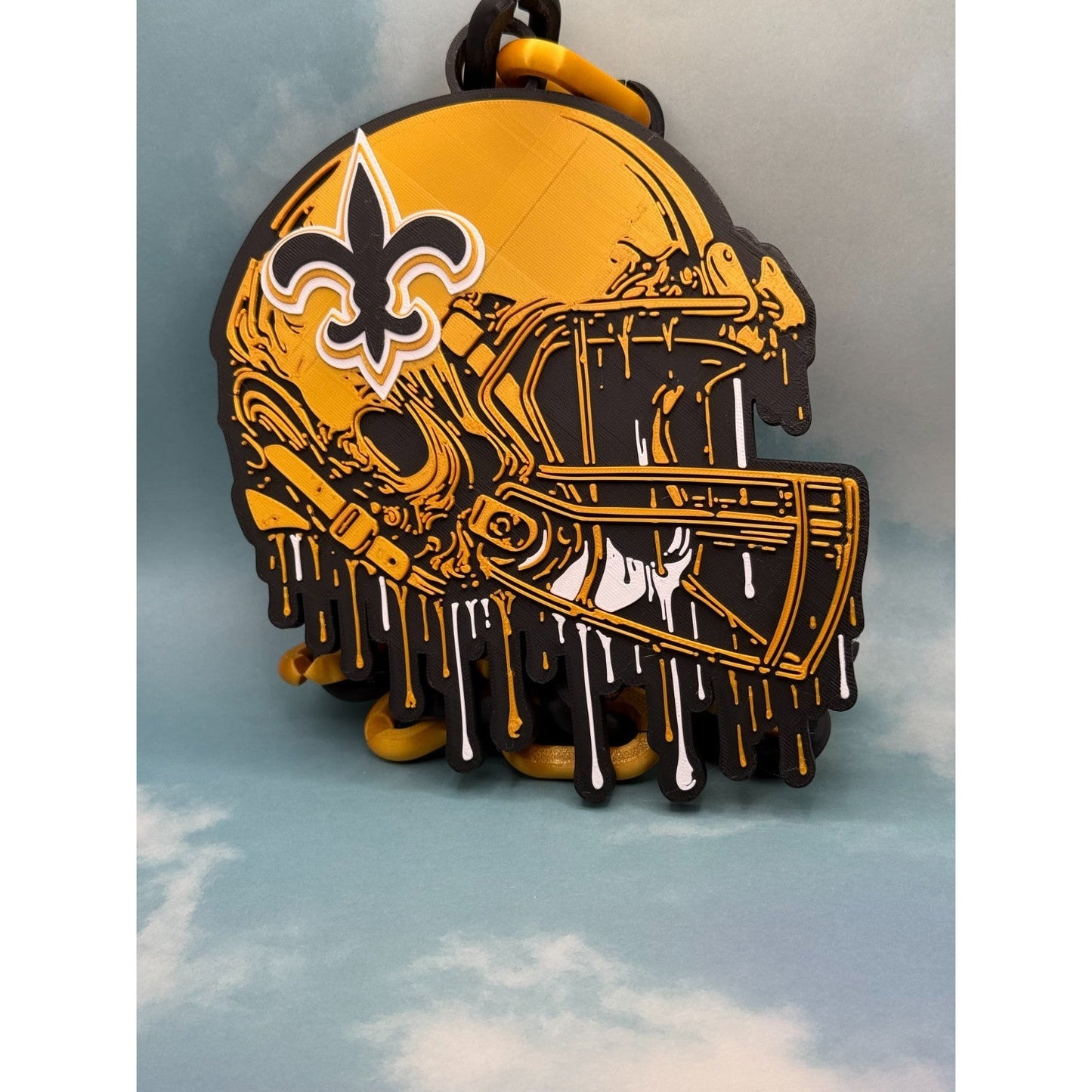 New Orlean Saints Fan Helmet Drip Hype Oversized Chain, Who dat?