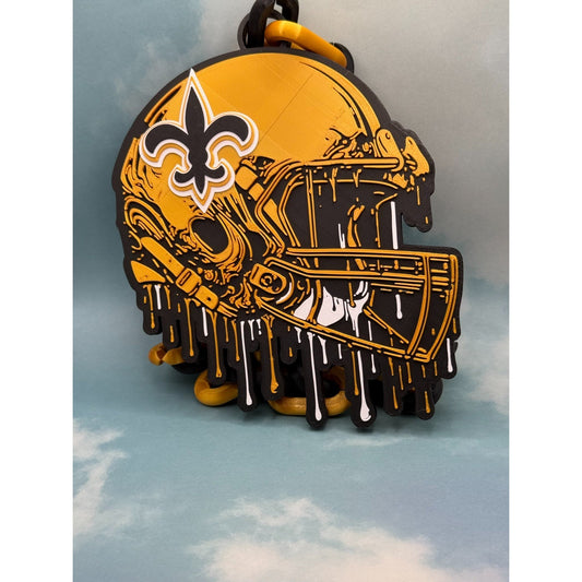 New Orlean Saints Fan Helmet Drip Hype Oversized Chain, Who dat?