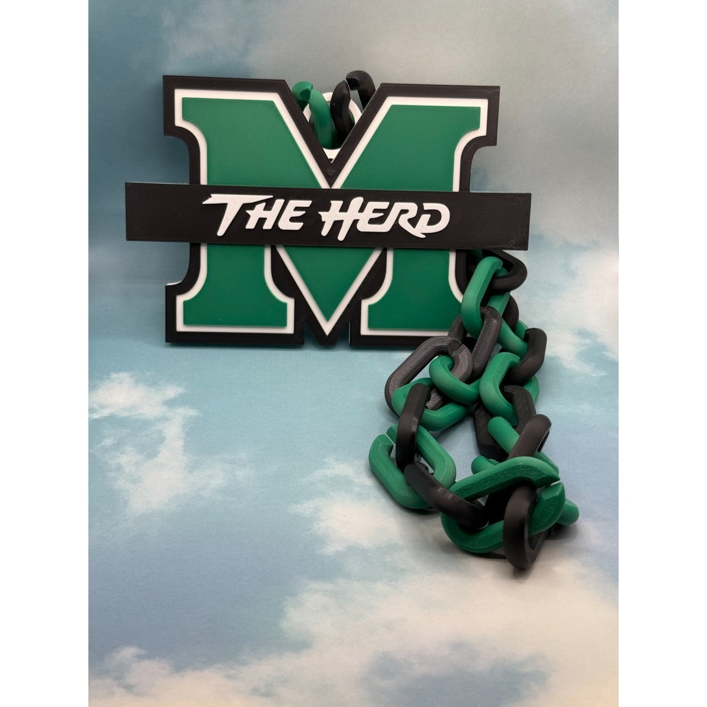 Marshall Thundering Herd Logo Oversized Necklace, Hype Chain "Thundering Herd"