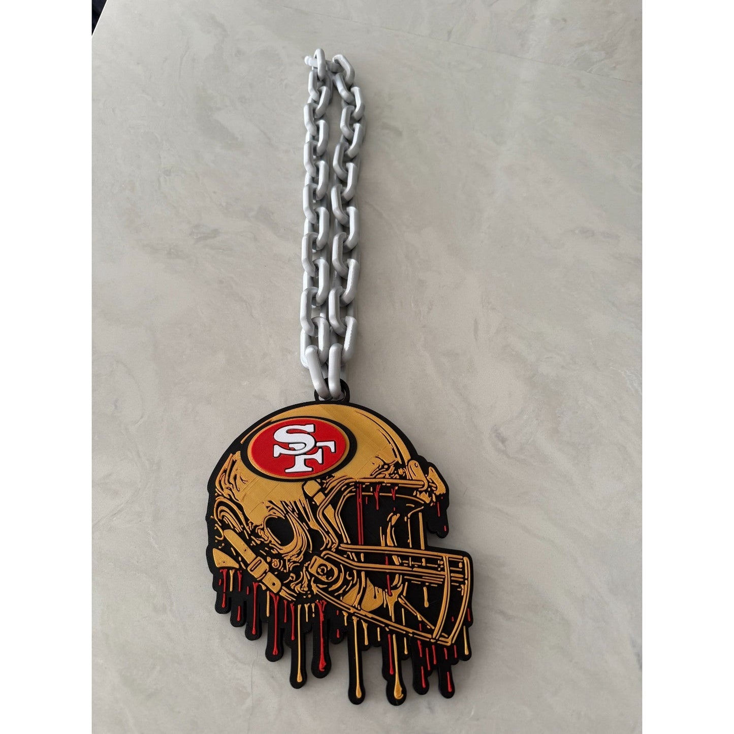 San Francisco 49ers Oversized Helmet Drip Hype Chain "NINER GANG BABY!"