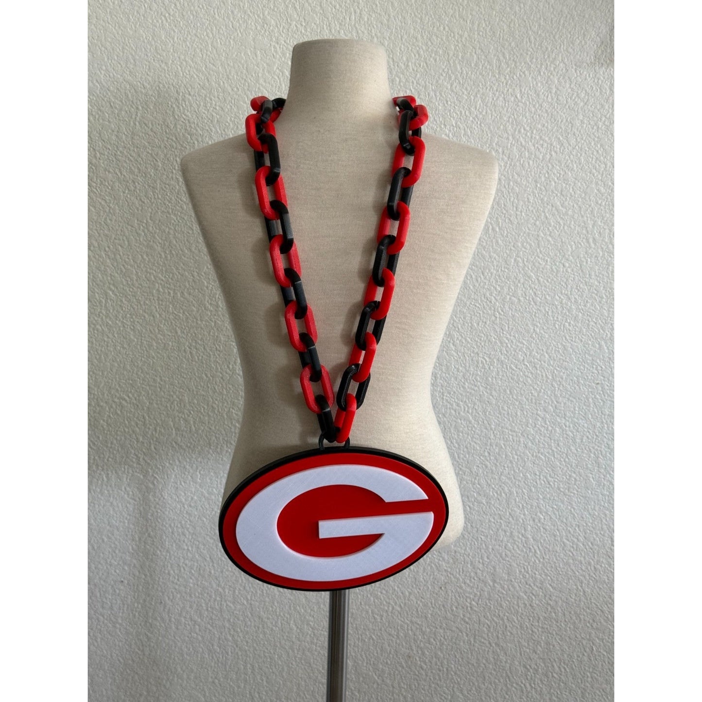 Georgia Bulldogs Logo Oversized Fan Necklace Pendant Chain