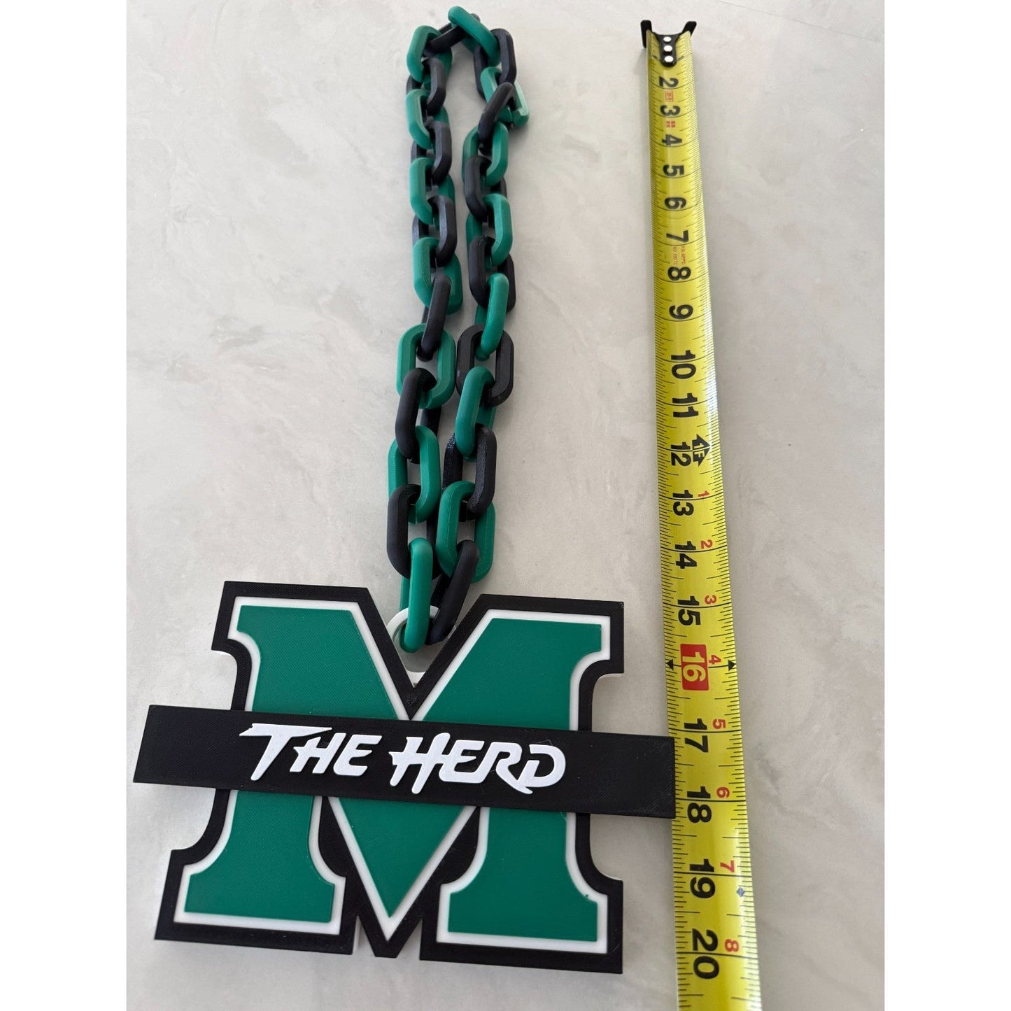 Marshall Thundering Herd Logo Oversized Necklace, Hype Chain "Thundering Herd"