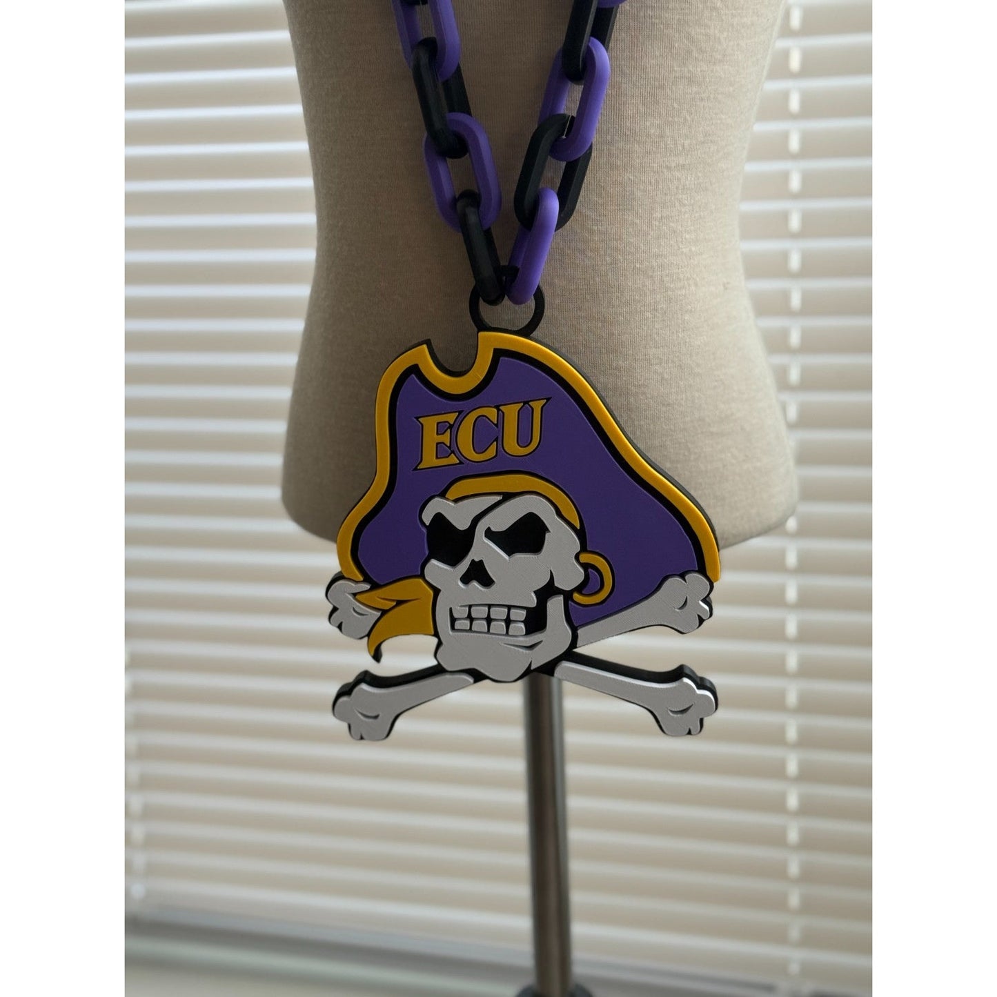 East Carolina Pirates Necklace Log Fan Necklace WE ARE THE PIRATES OF E.C.U.!