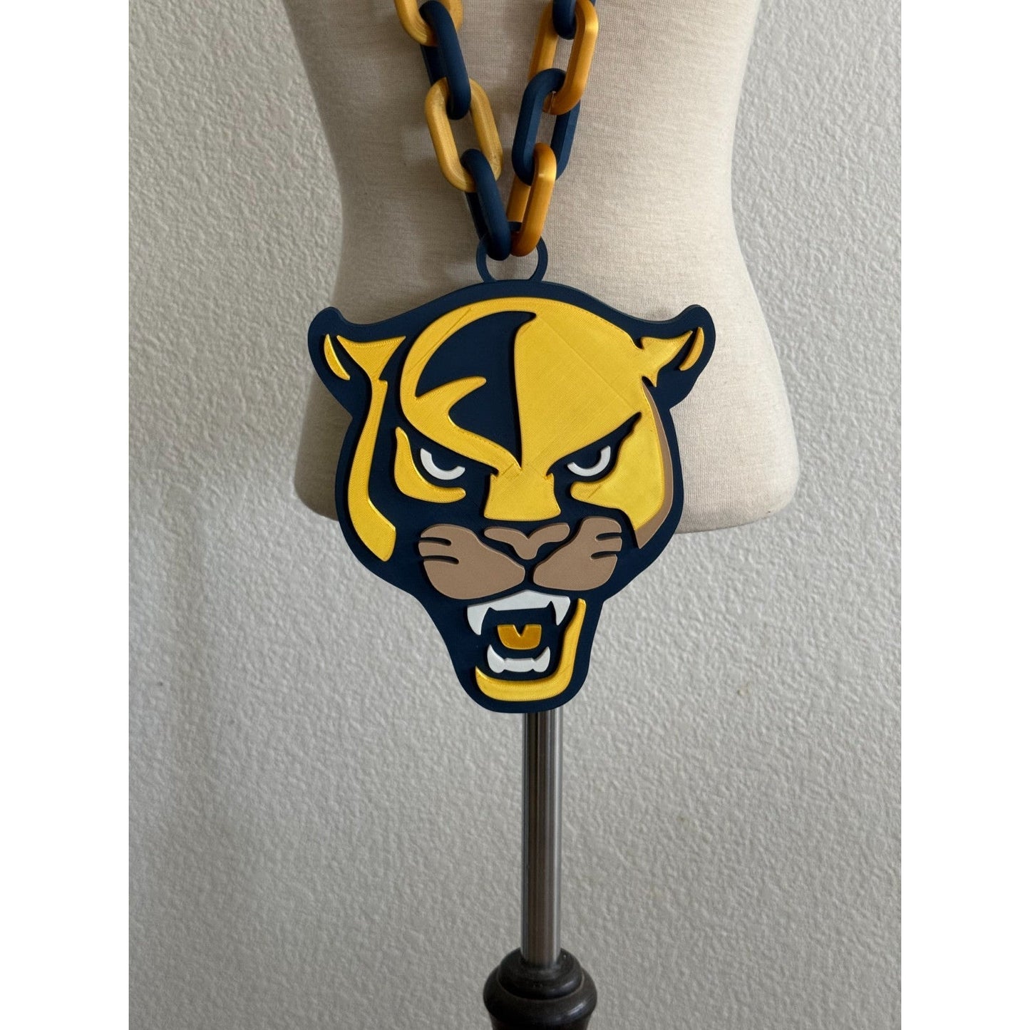 FIU Florida International Panthers Logo Oversized Necklace Pendant Chain 3D
