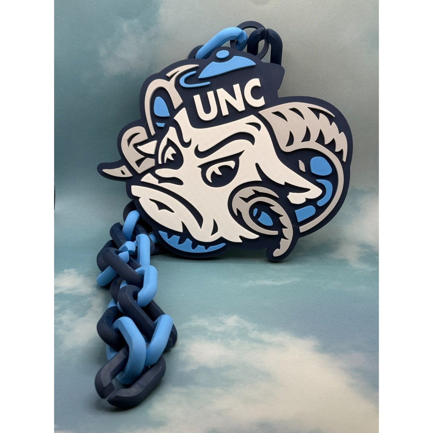 North Carolina Tar Heels Logo Oversized Necklace, Pendant Chain “UNCommon”