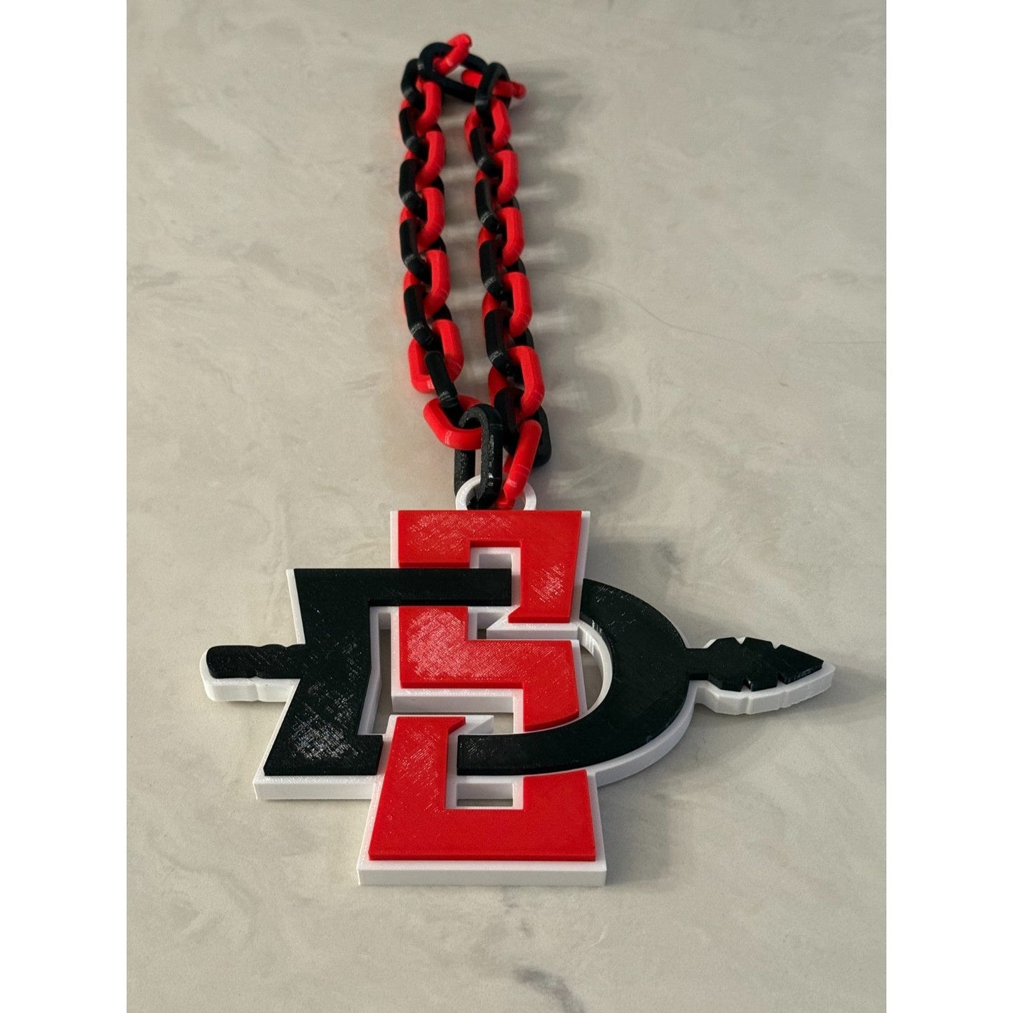 San Diego State Aztecs Logo Oversized Necklace, Fan Pendant Chain