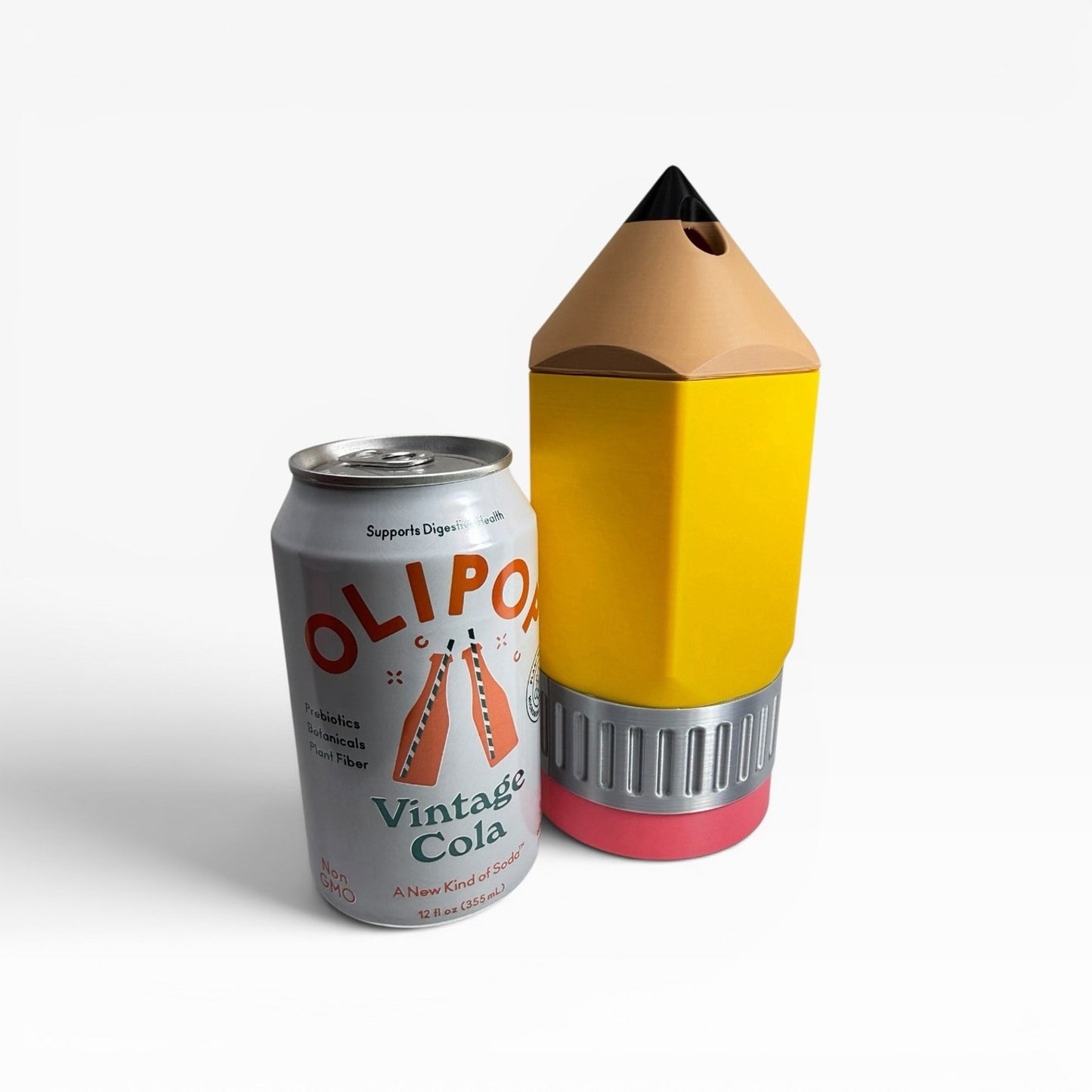 Pencil Shaped Can Cooler Fits 12oz Cans Koozie - Teachers Gift