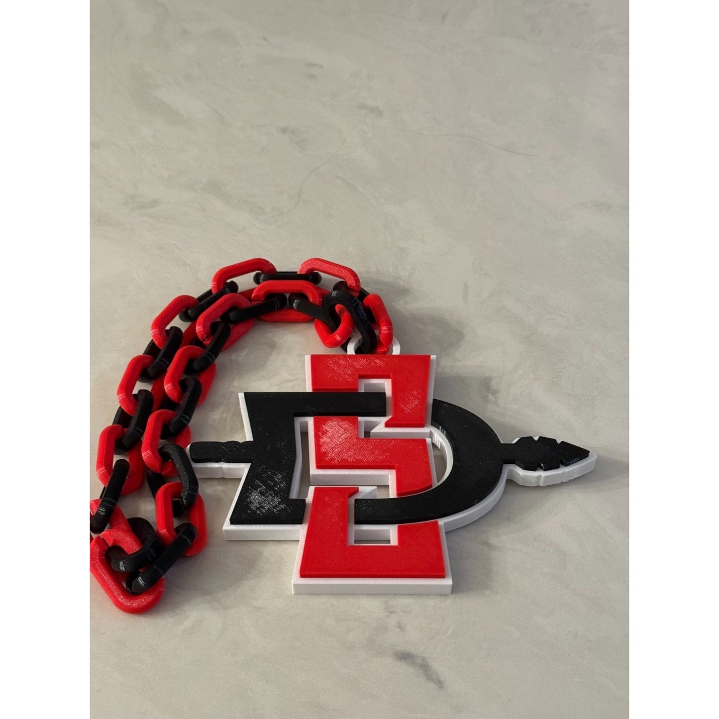 San Diego State Aztecs Logo Oversized Necklace, Fan Pendant Chain