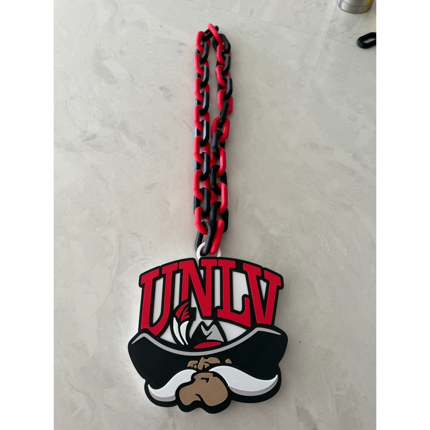 UNLV Rebels Logo Oversized Necklace, Pendant Chain "The Runnin' Rebels"