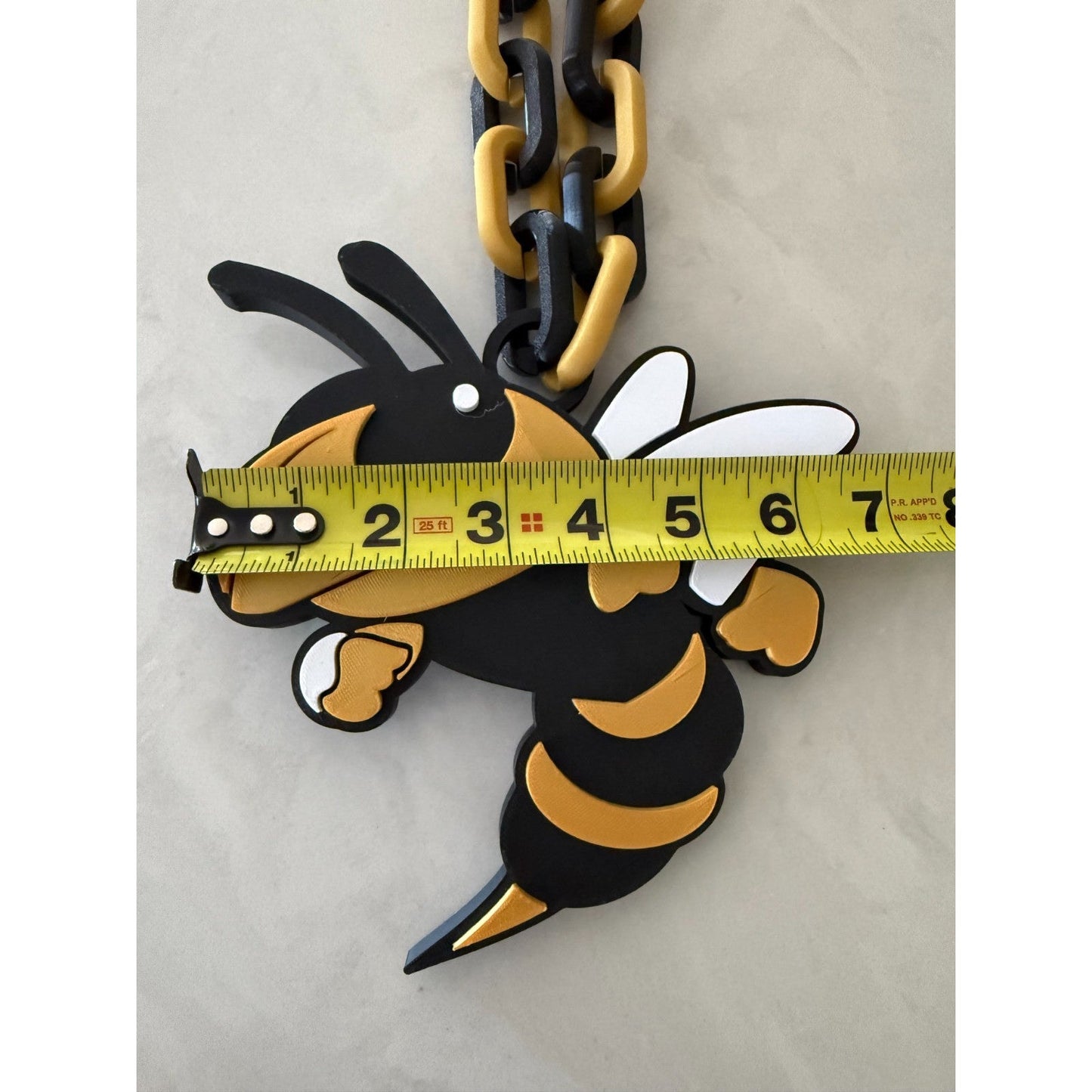 Georgia Tech Yellow Jackets Oversized Chain Necklace "Progress And Service"