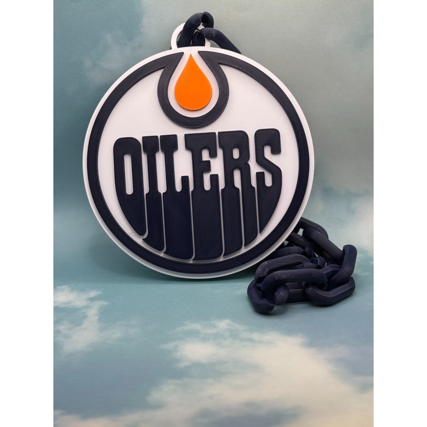 Edmonton Oilers Oversized Necklace, Hype Chain “Let's Go Oilers”