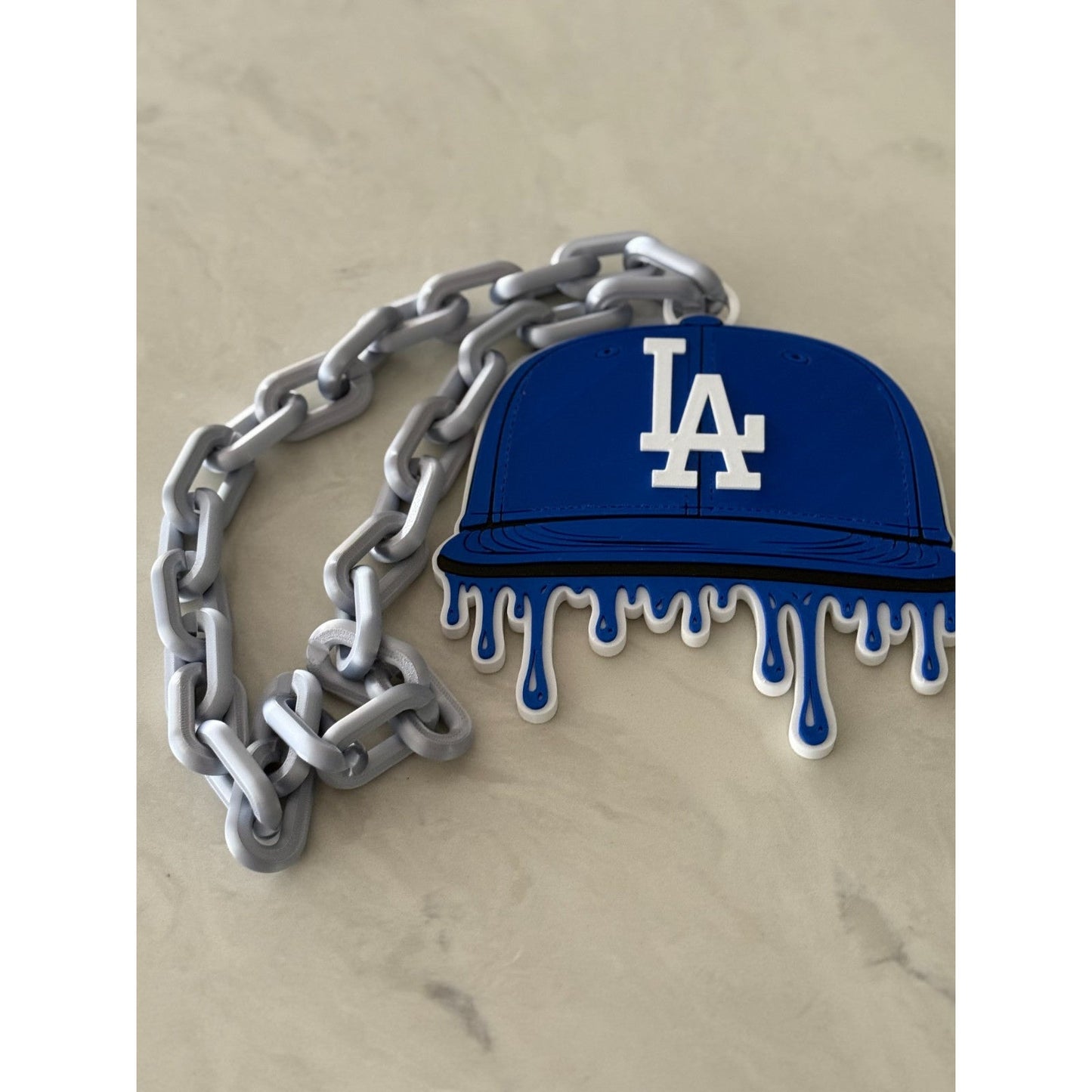 Los Angeles Dodgers Drip Cap Hype Chain, Necklace " Dodger Blue"
