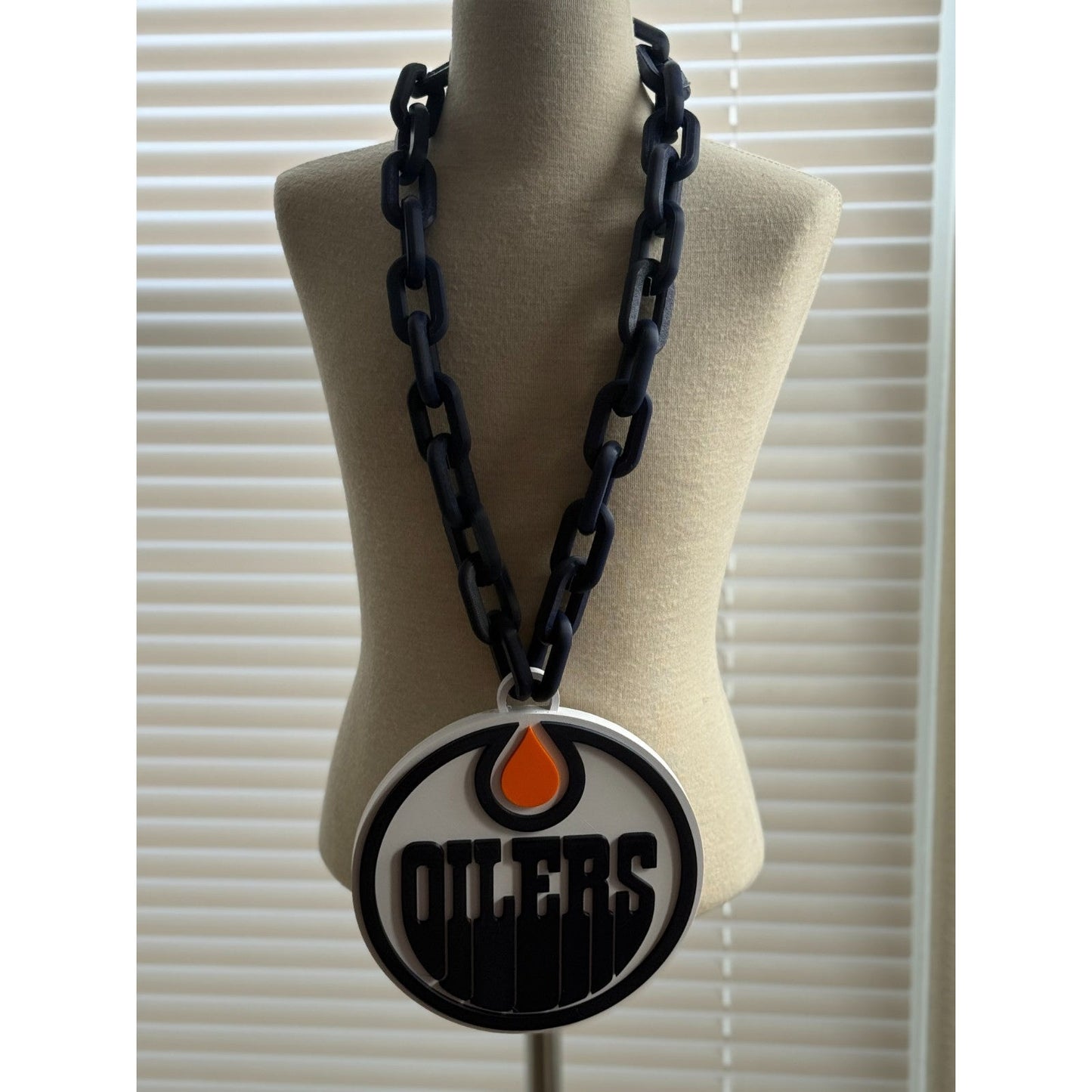 Edmonton Oilers Oversized Necklace, Hype Chain “Let's Go Oilers”