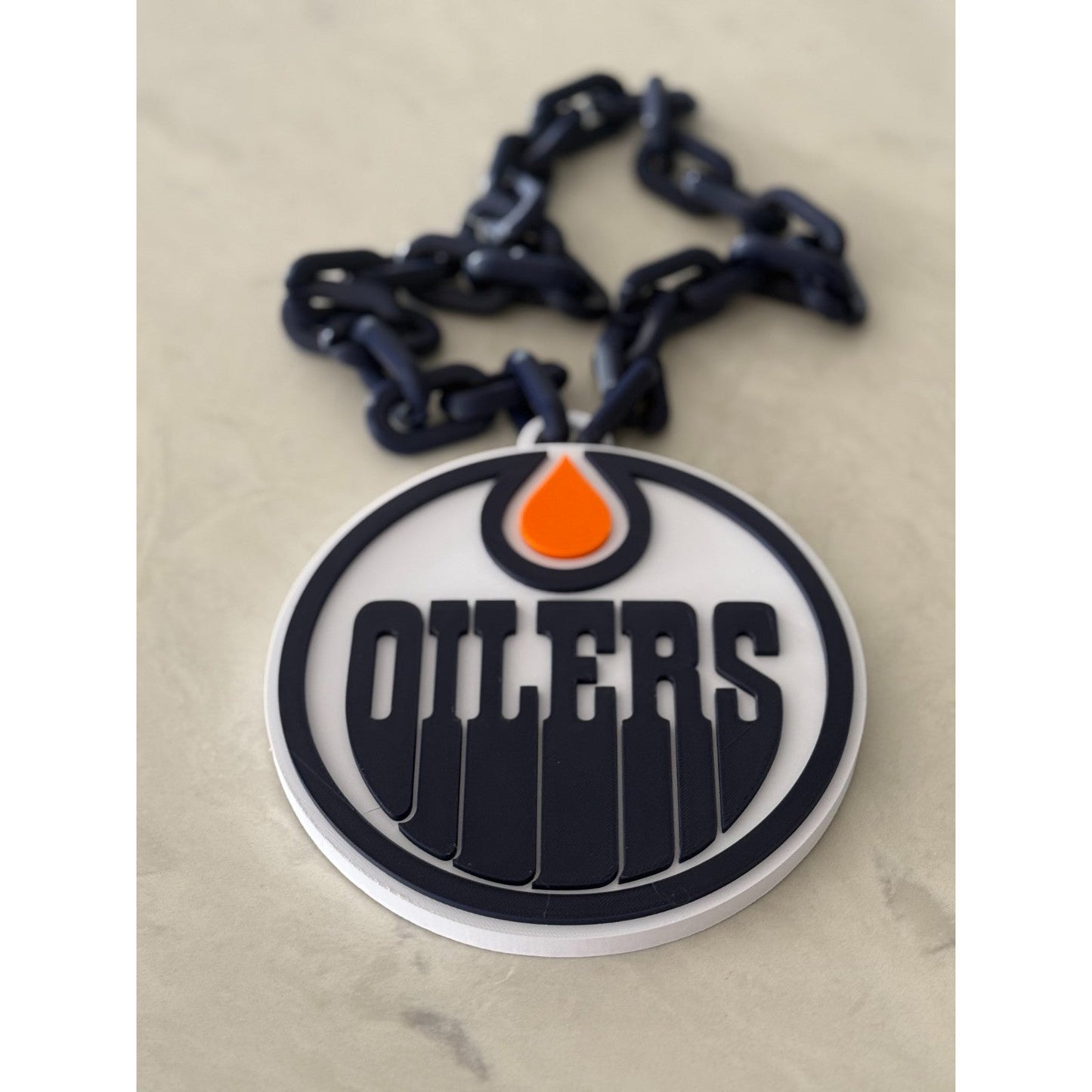 Edmonton Oilers Oversized Necklace, Hype Chain “Let's Go Oilers”